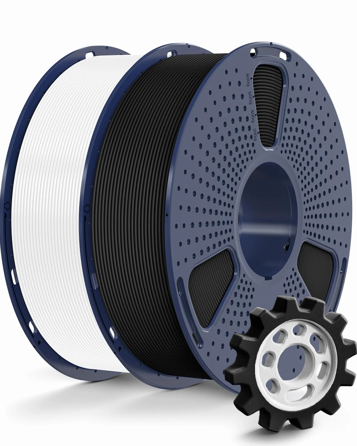 SUNLU Filament PETG 1,75 mm 2 kg Szybki Wysoka Prędkość Czarny Biały