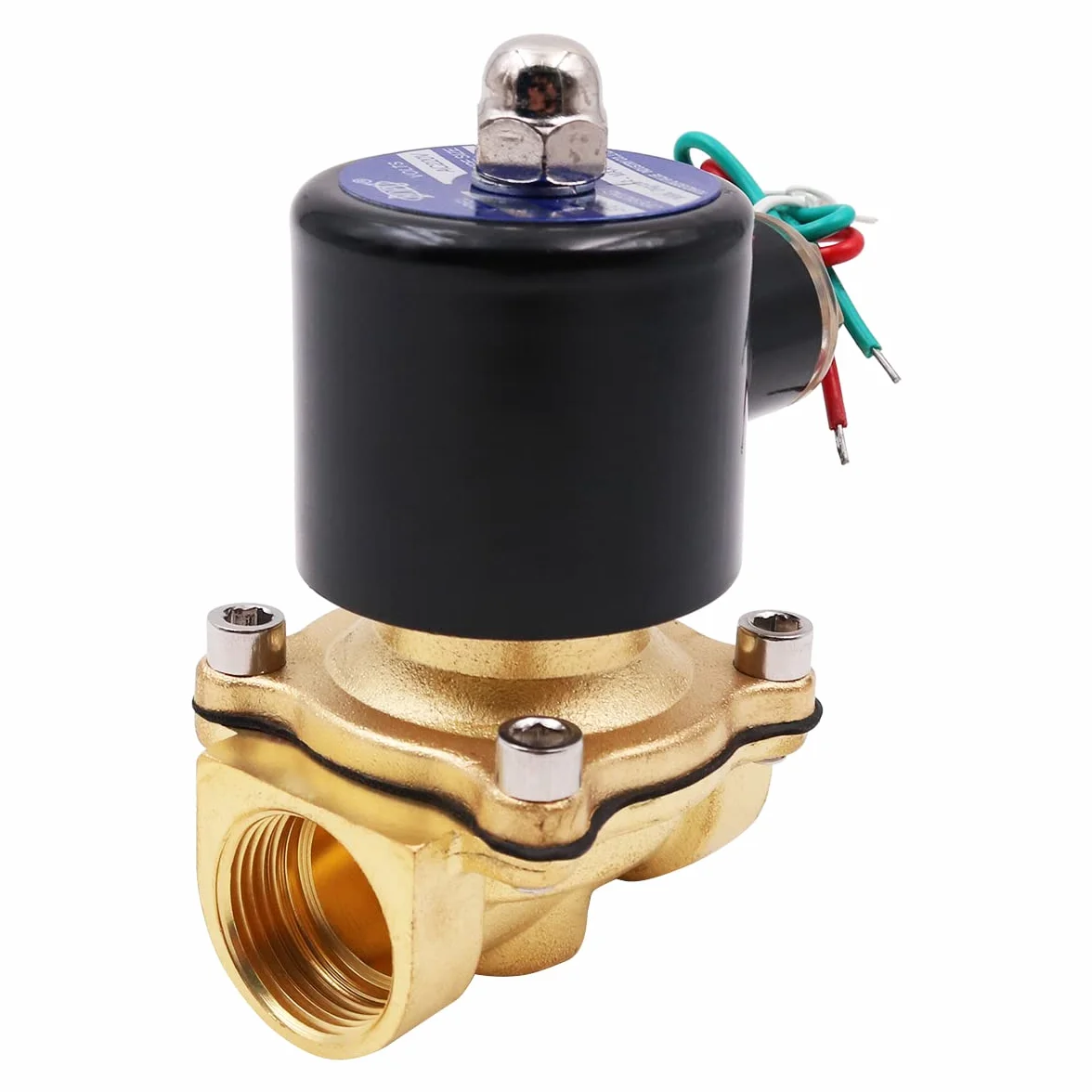 WANGCL Zawór elektromagnetyczny woda 220 V DN15 1/2" normalnie zamknięty