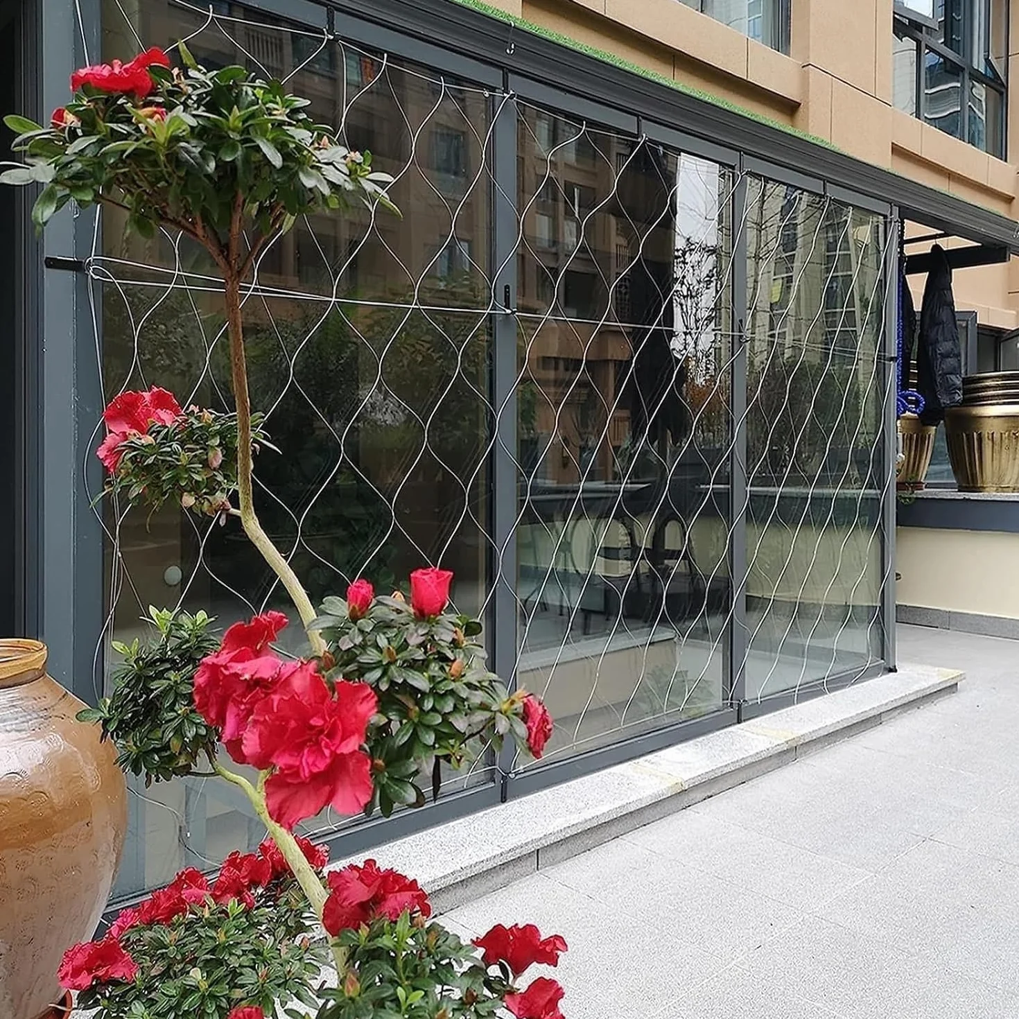 Tkana siatka druciana ze stali nierdzewnej 304, siatka zabezpieczająca do balustrady zewnętrznej, wielofunkcyjna siatka metalowa, elastyczne, odporne na uderzenia tkane ogrodzenie