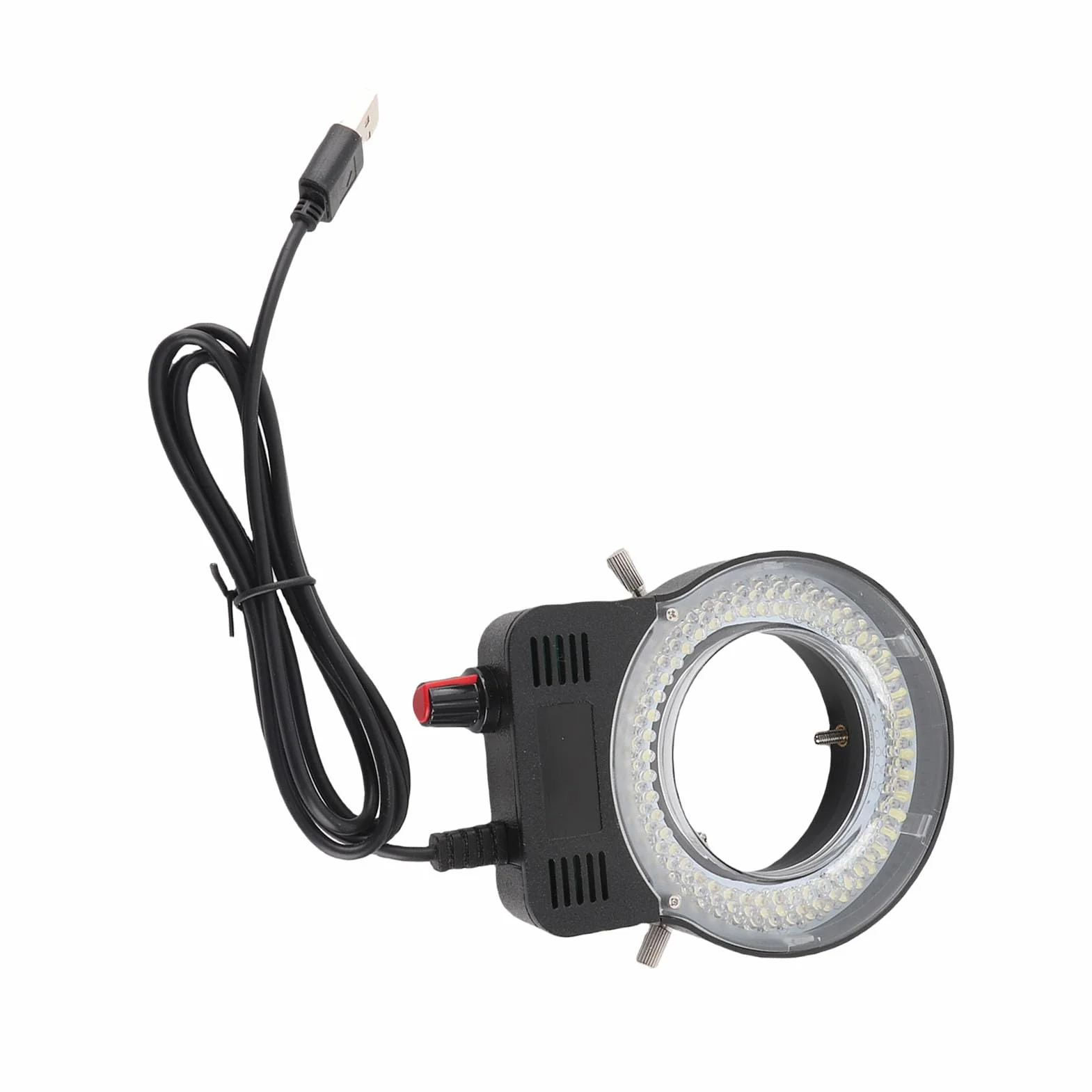 144 LED Mikroskop Pierścieniowy Oświetlacz z regulacją światła, Zasilana Przez USB Lampa Mikroskopowa o Wysokiej Jasności Źródło światła Pierścieniowego LED do Tokarek Aparaty