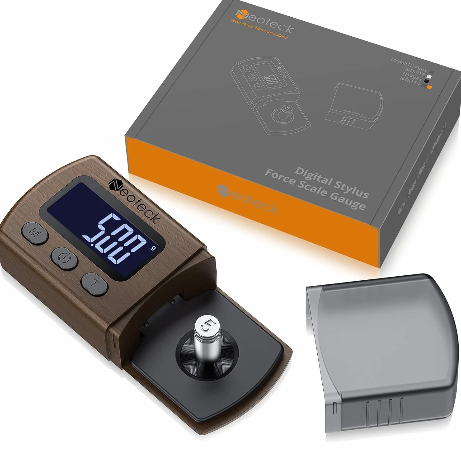 Neoteck Cyfrowy gramofon Stylus Force Scale Gauge 0,01 g/5,00 g z niebieskim podświetleniem LCD i kalibracją 5 g