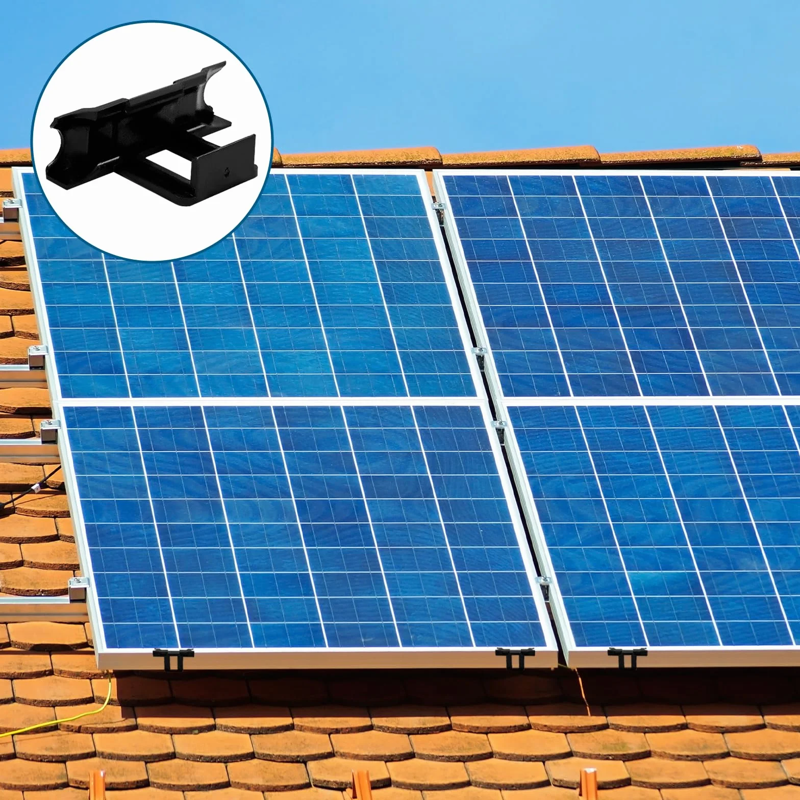 Klipsy do modułu solarnego 30 mm, odpływ wody, panel słoneczny, tworzywo sztuczne, PV, blacha trapezowa