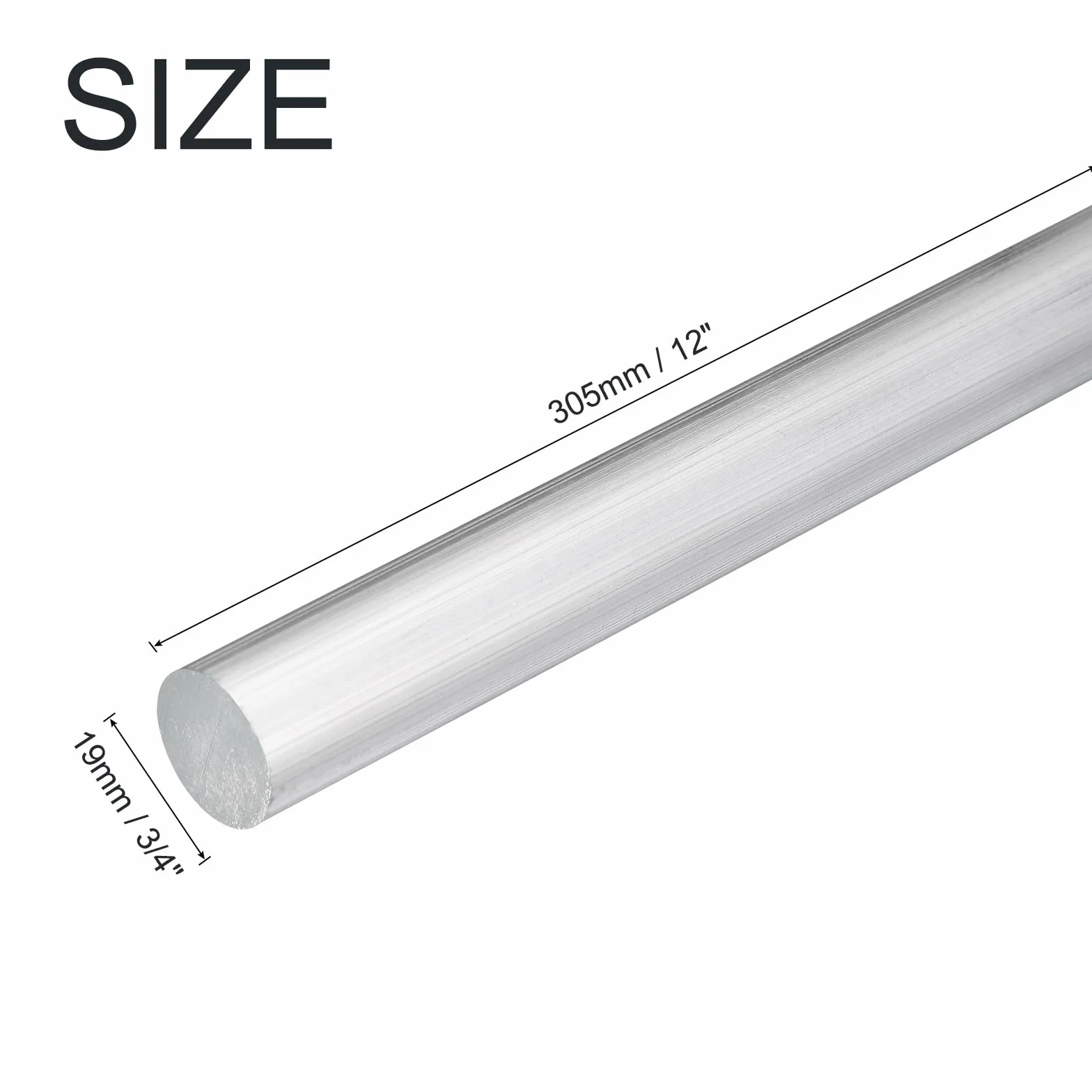 QUARKZMAN Aluminiowy pręt okrągły 3/4" 6061 12 cali