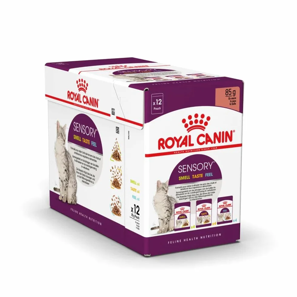Royal Canin Sensory Smell Taste Feel mokra karma, opakowanie multipack w sosie dla wybranych kotów, 12 x 85 g