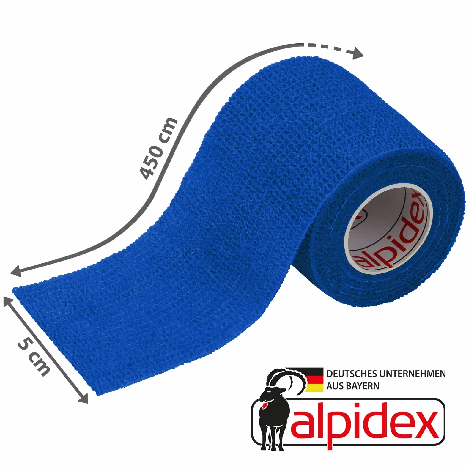 ALPIDEX taśma samoprzylepna elastyczna 5 cm x 4,5 m niebieska do zwierząt i sportu