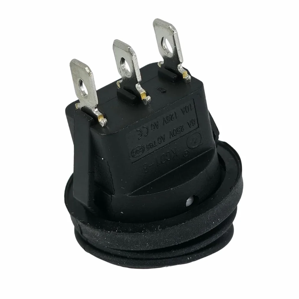 Przełącznik kołyskowy SPDT 6A 250V/12V-24V wodoszczelny Ø20mm czerwony/czarny