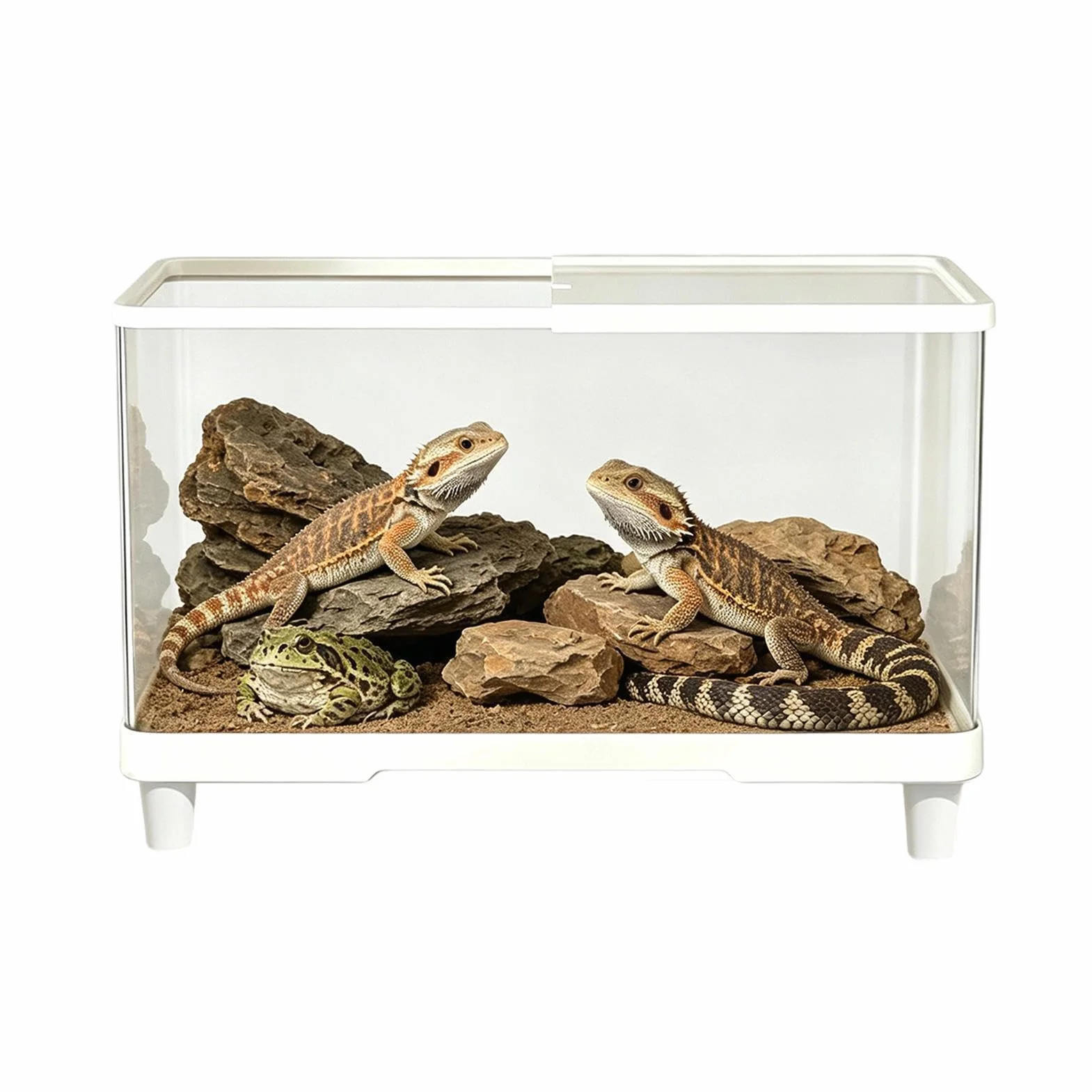 Terrarium dla gadów Przejrzysty Ucieczkoodporny Wentylowany Pojemnik dla | Akrylowe terrarium na ślimaki i gadzi pojemnik Dla kraba pustelnika, iguany, żółwia, gekona, brodatego , żaby