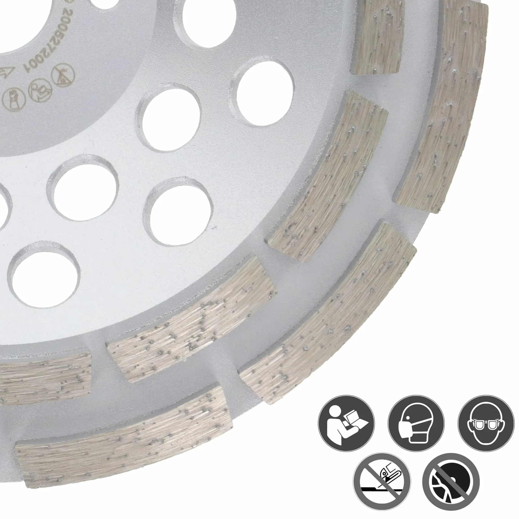PRODIAMANT Diamentowa tarcza szlifierska 180 mm beton uniwersalna 180 mm x 22,2 mm talerz szlifierski dwurzędowy wysokość konstrukcyjna 31 mm