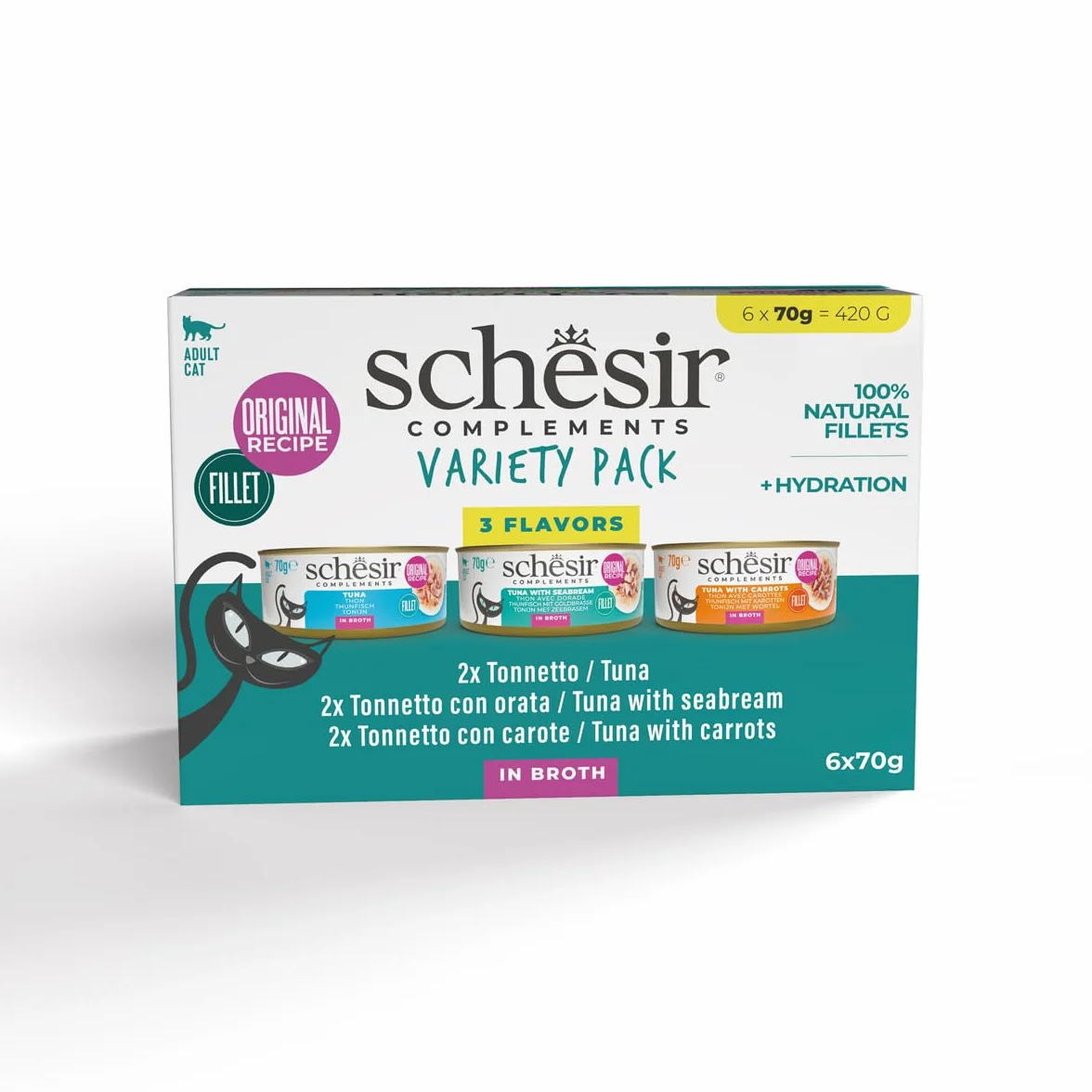 Schesir Variety Pack Broth 6 x 70 g