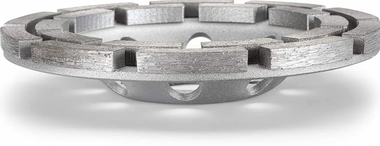 Zestaw 2 szlifierek diamentowych Ø 125 mm x 22,2 mm 2 rzędy do betonu granitu kamienia