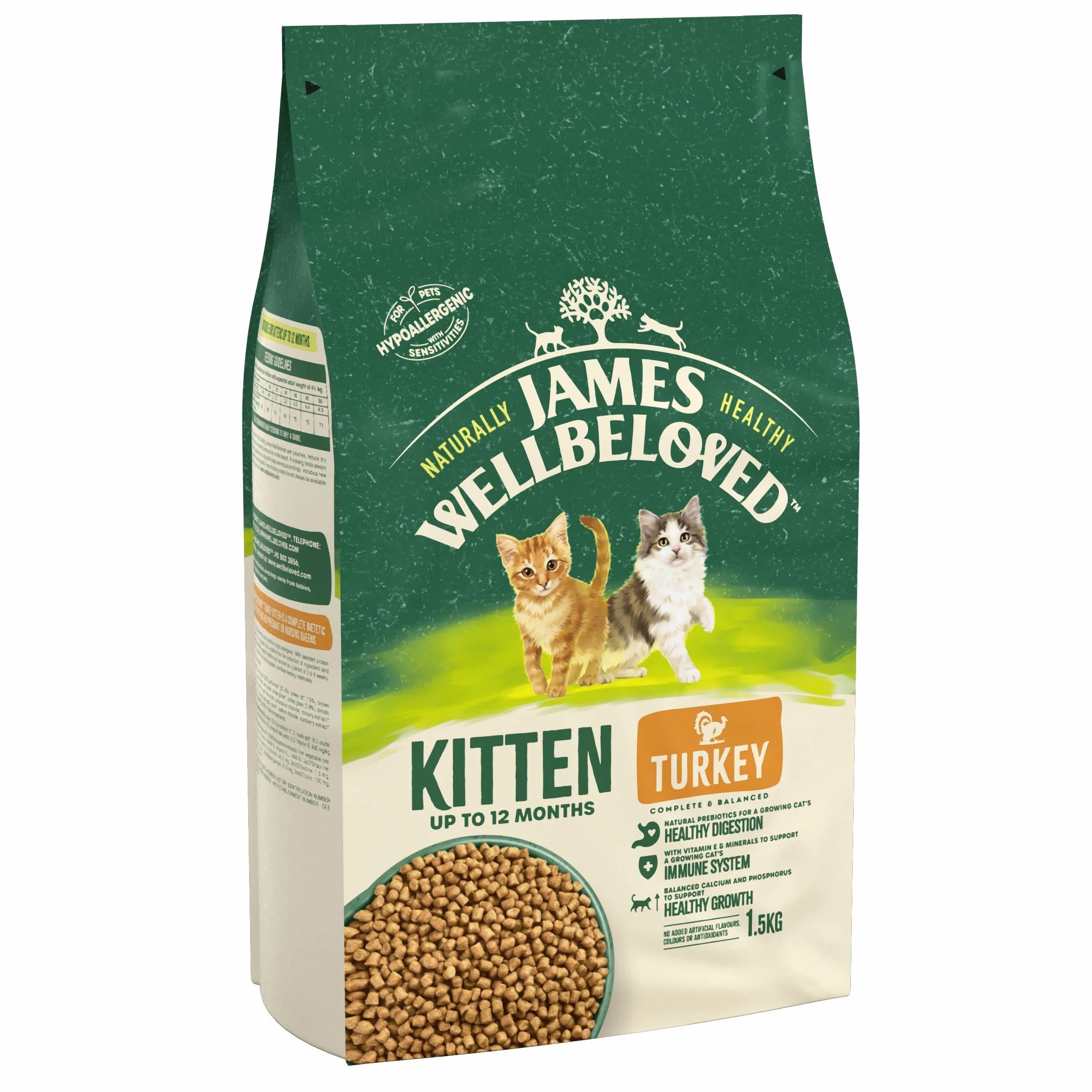 James Wellbeloved Junior Turkey torba 1,5 kg, hipoalergiczna sucha karma dla kotów