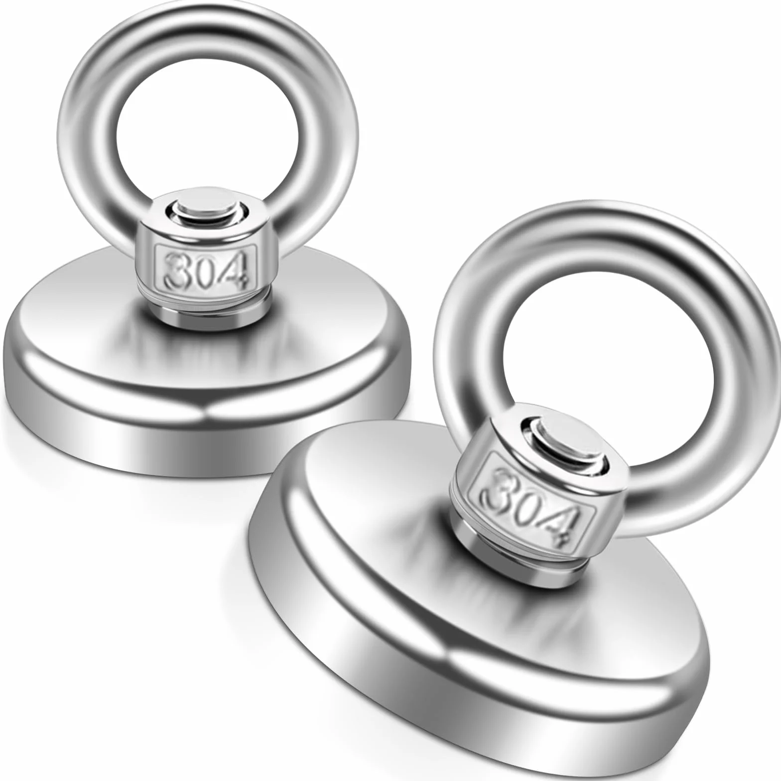 Magnesy neodymowe 45kg 32mm do łowienia magnetycznego 2 sztuki z otworem