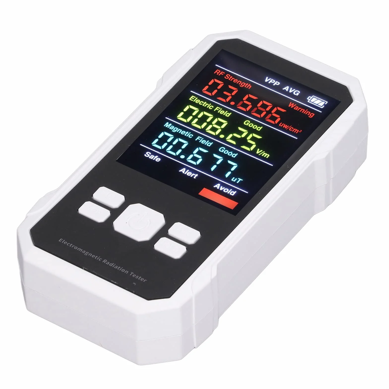Ręczny Detektor Promieniowania, Cyfrowy Licznik Geigera Monitor Promieniowania RF Tester Promieniowania Elektromagnetycznego Ręczny Miernik Promieniowania dla Domu, Biura, Fabryki (Biały)