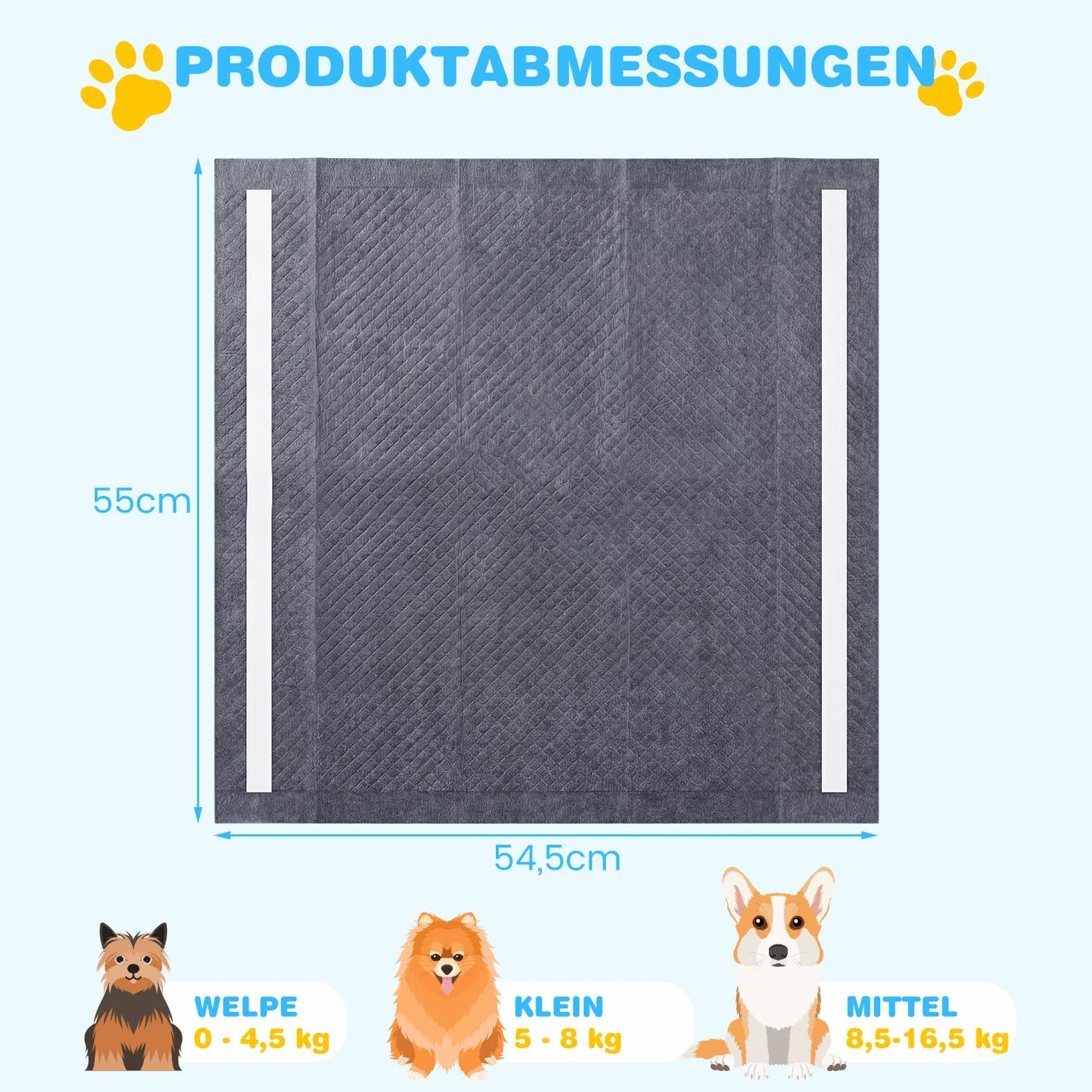 COSTWAY Podkładki z węglem aktywnym dla szczeniaków, 60 x 60 cm, 150 szt., 6-warstwowe maty PIPI dla psów, szybkoschnące, super chłonne, szczelne, podkładki treningowe