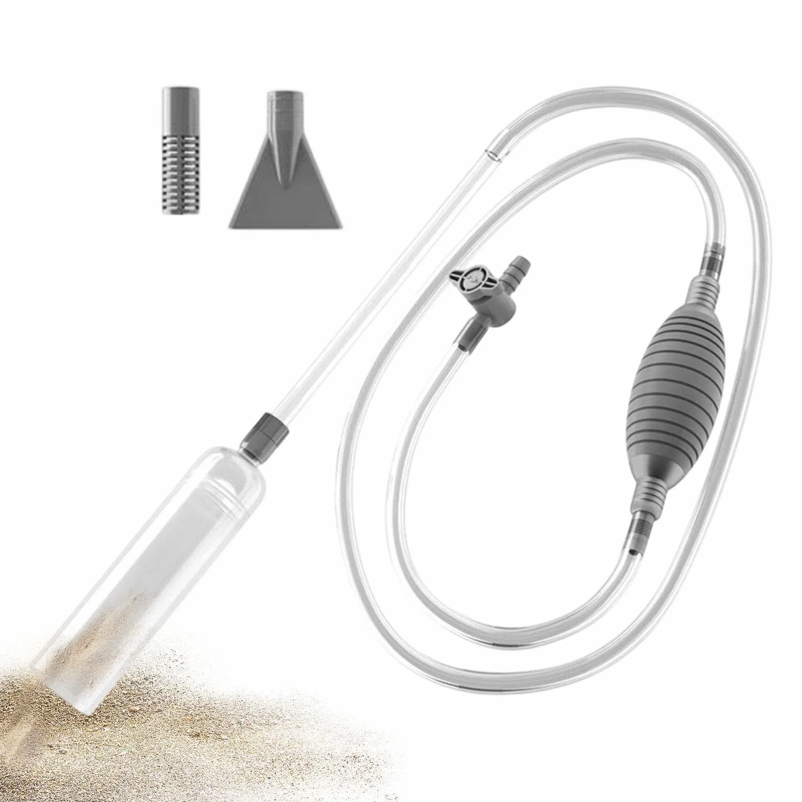 Fish Tank Vacuum - Siphon Water Changer, Aquarium Cleaning Tool with Strong Suction Flow, Easy Gravel Cleaner, Fish Turtle Tank Kit, Changing Pump Water for Saltwater Aquariums
