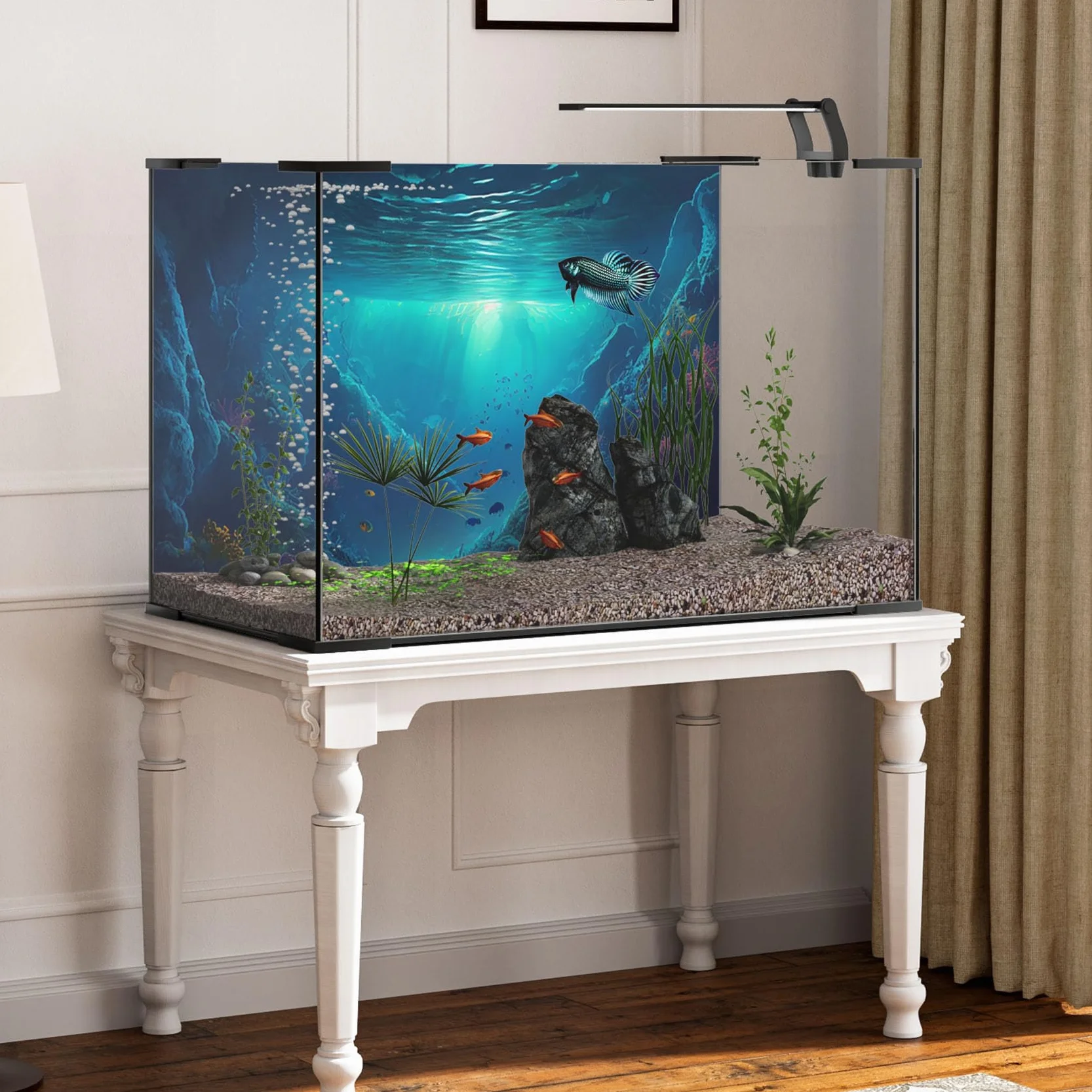 61 x 30 cm tropikalna ryba akwarium plakat tło rzeka łóżko i jezioro roślina wodna tło akwarium podmorskie