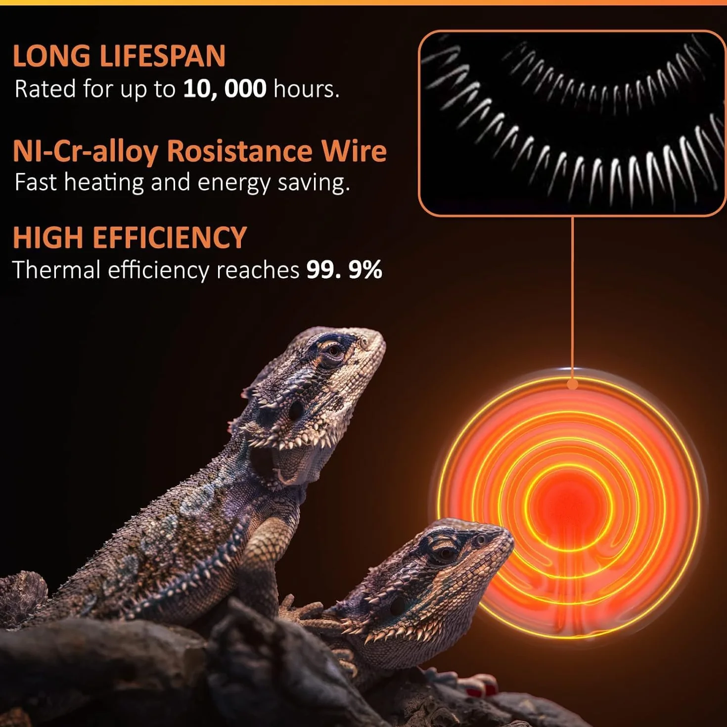 Bonlux 100W Lampa grzewcza do terrarium dla gadów, ceramiczny promiennik E27 dla jaszczurek/żółwi/węży/kurczaków/psów, bez światła, 2 sztuki