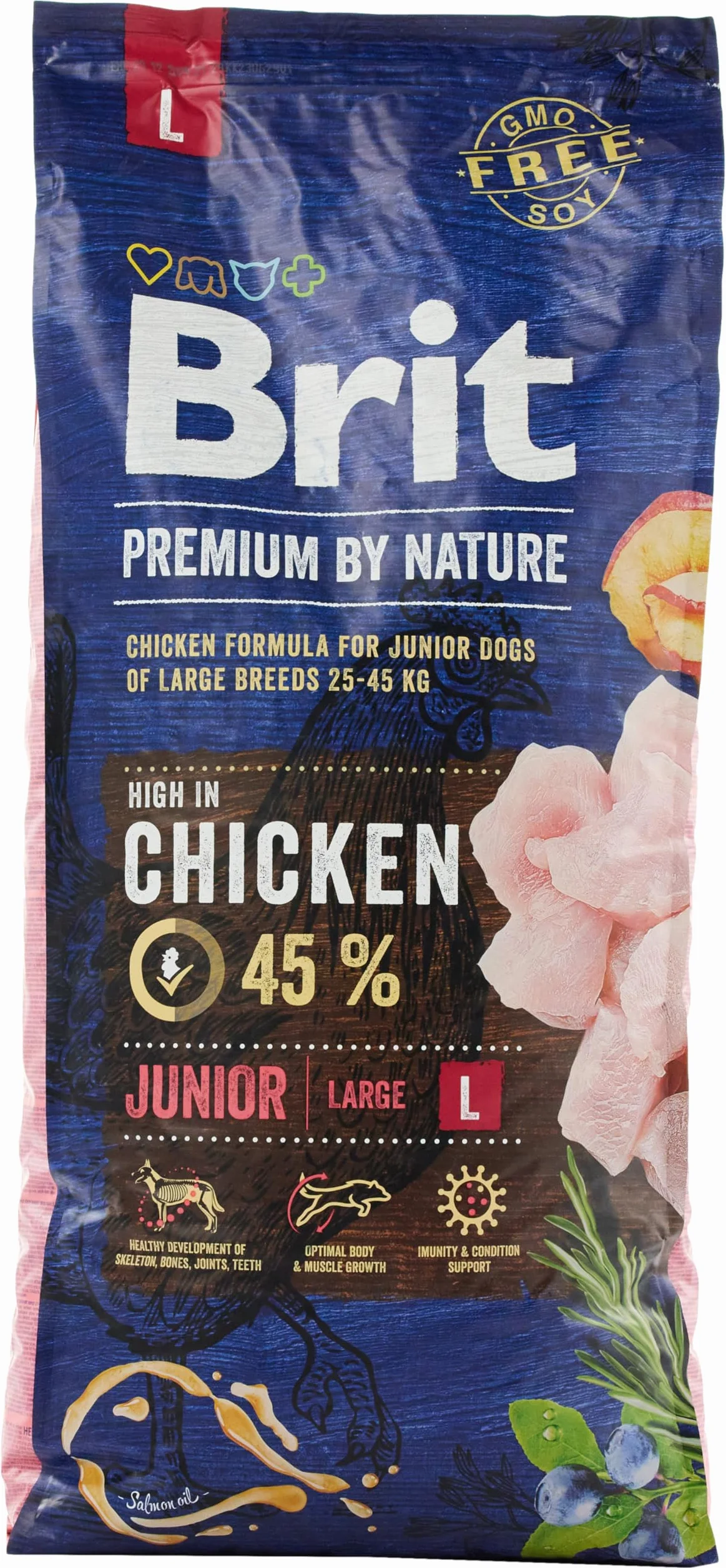 Brit Premium by Nature Junior L - Dry Dog Food - Kurczak 15 kg