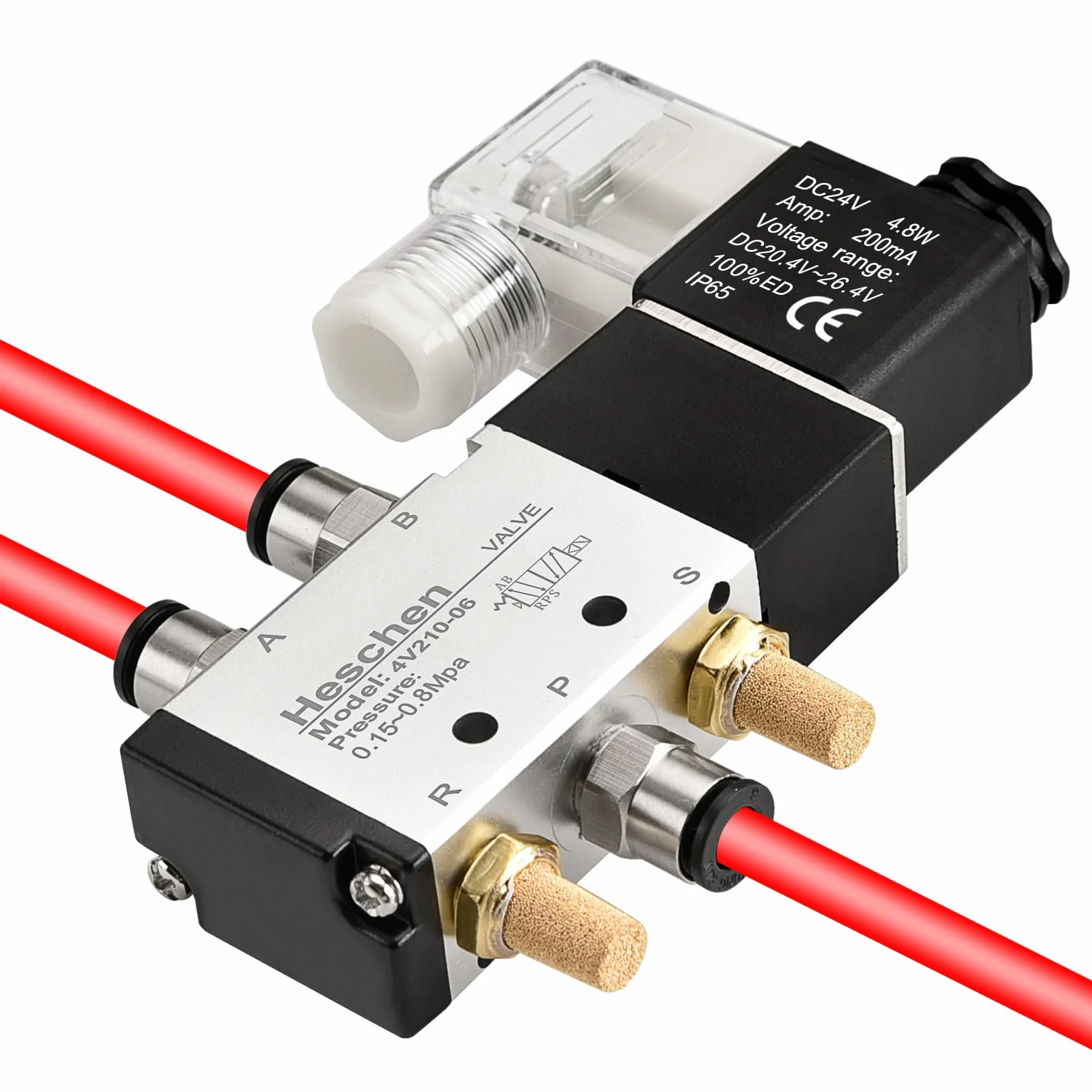 Heschen Elektryczny pneumatyczny zawór elektromagnetyczny 4V210-06 DC 24 V PT 1/8 5-drożny 2-pozycyjny