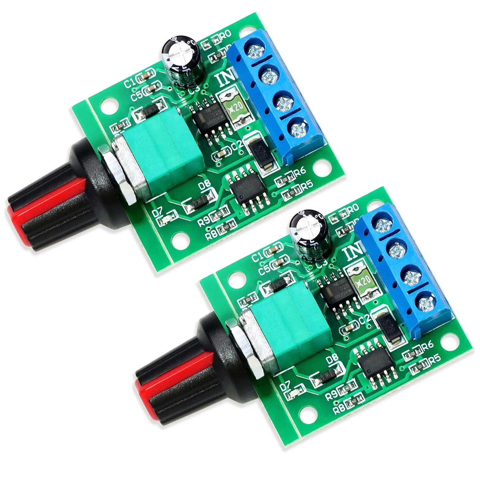 2 sztuki PWM regulator prędkości obrotowej DC 1,8 V 3 V 5 V 6 V 12 V 2 A 1803BK regulowany regulator prędkości, moduł sterowania niskiego napięcia, kontroler z przyciskiem