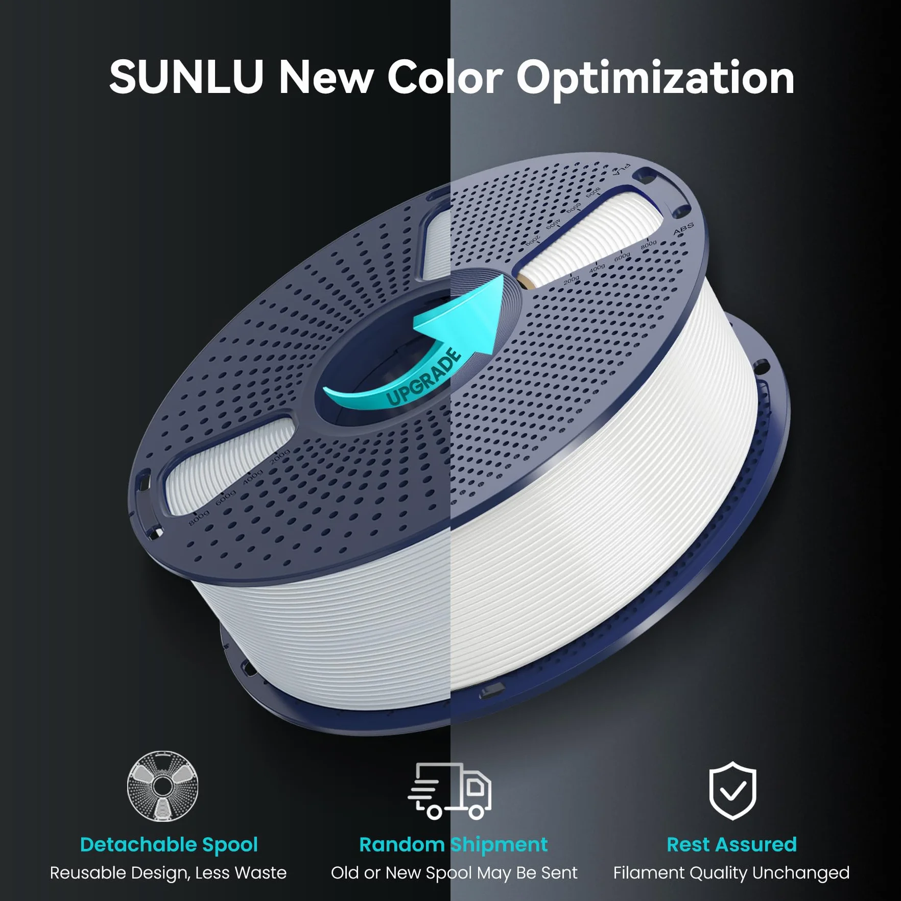 SUNLU ABS Filament 1.75mm Pakiet, Filament do drukarki 3D 1 kg*2, ABS o wysokiej odporności na ciepło 1,75 mm do funkcjonalnego drukowania 3D, 1kg na Szpulę, 2 Rolki, Czarny+Czarny