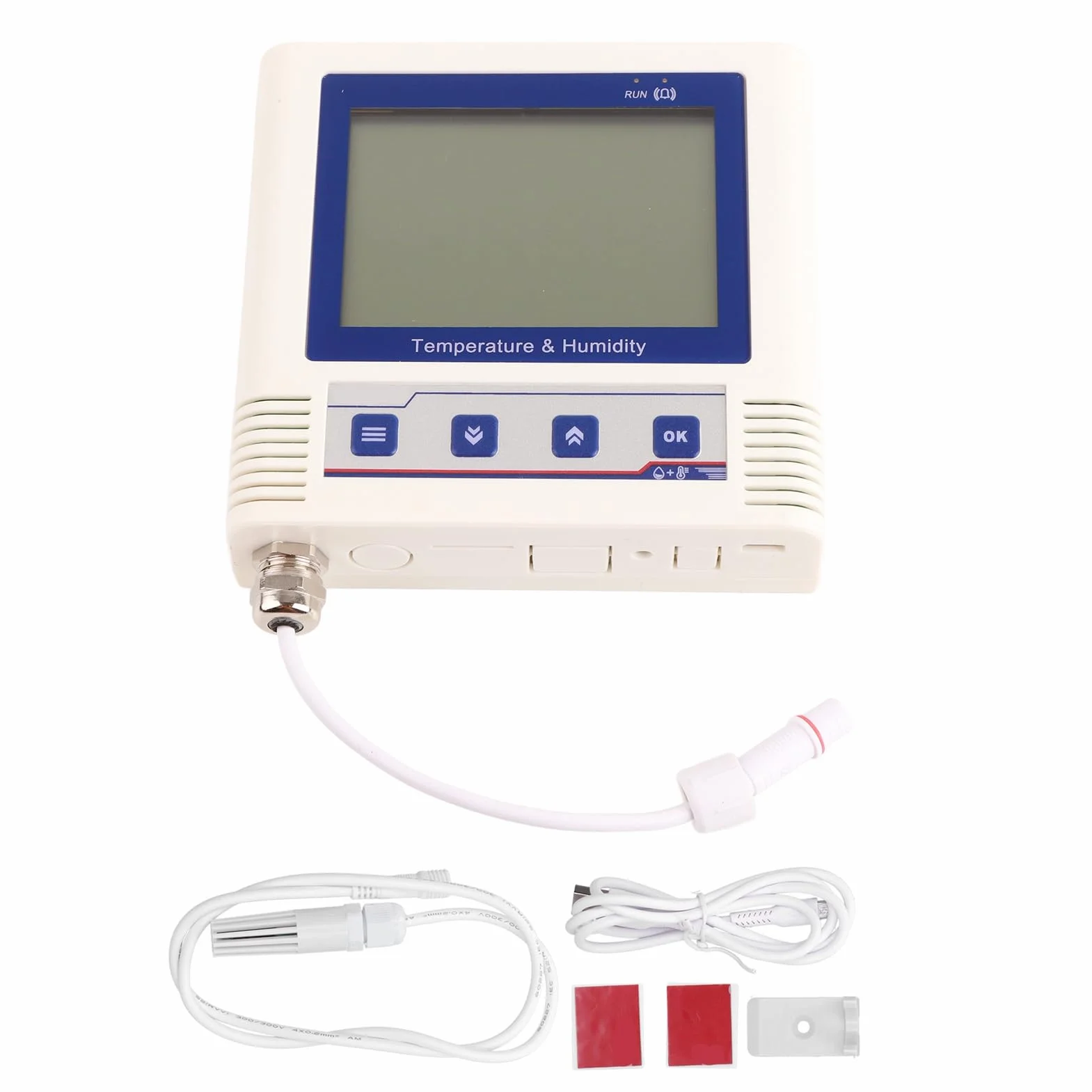 Rejestrator Wilgotności Temperatury USB, Rejestrator Danych i wilgotność LCD Wyświetl Rejestrator USB DC 5V Wysoka dokładność Brzęczyk Czujnika, Rejestrator Danych (Zestaw danych 26 W.) (Dane grupy