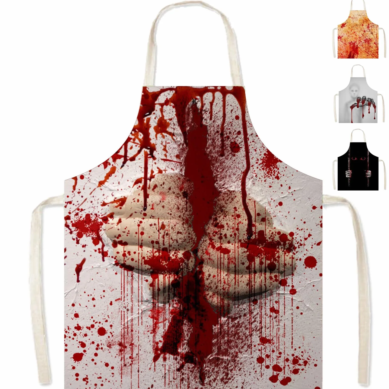 Fartuch na Halloween Krwawy Rzeźnik 65x75 cm Regulowany Wodoodporny Kostium Cosplay