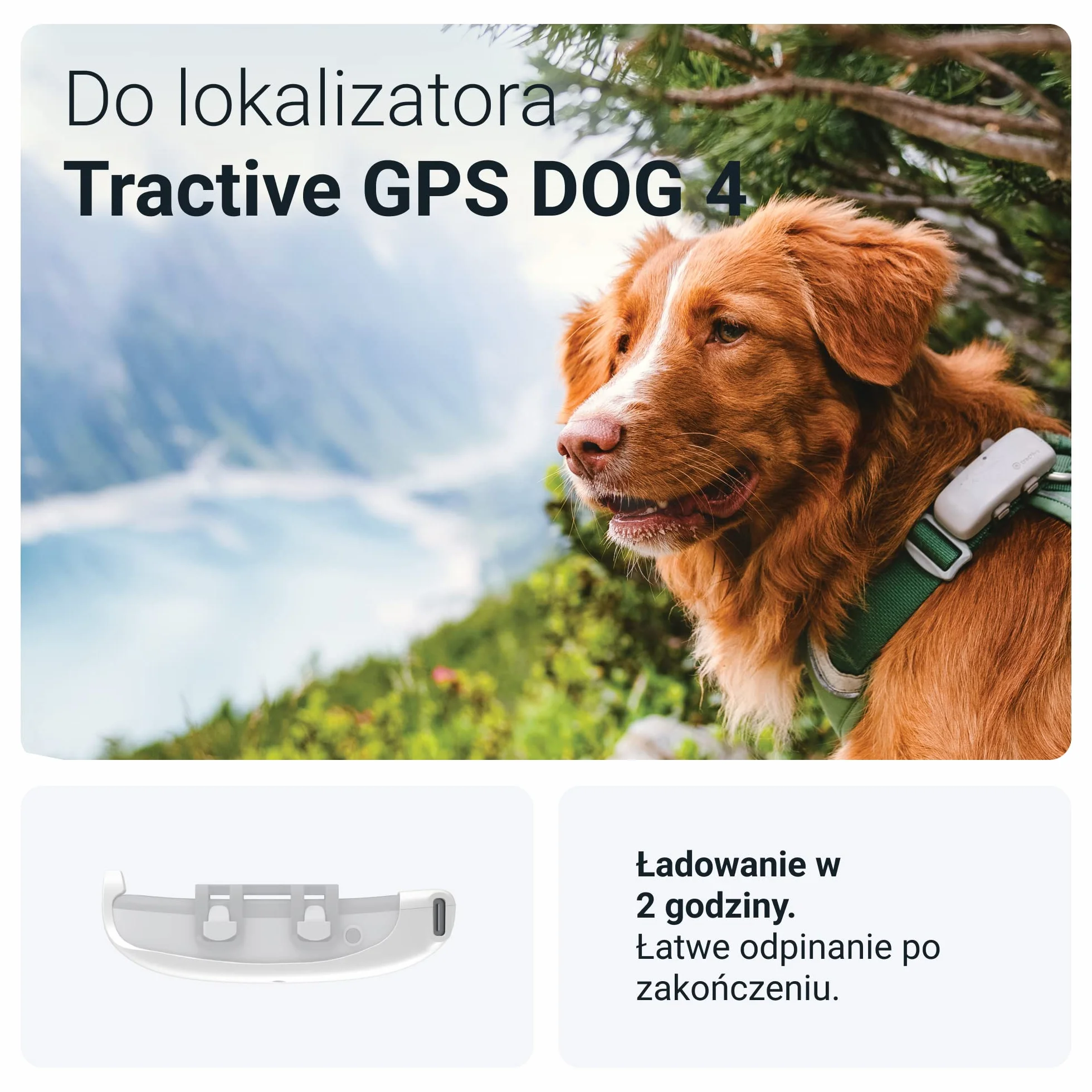 Tractive Gps Ładowarka do Lokalizatora Gps, Biały