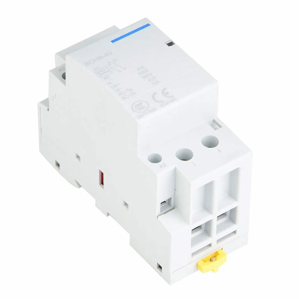 Stycznik AC gospodarstwa domowego 220 V/230 V 2 P 2 bieguny 1NO 1NC 40A DIN niskie zużycie energii stycznik gospodarstwa domowego 50 Hz/60 Hz