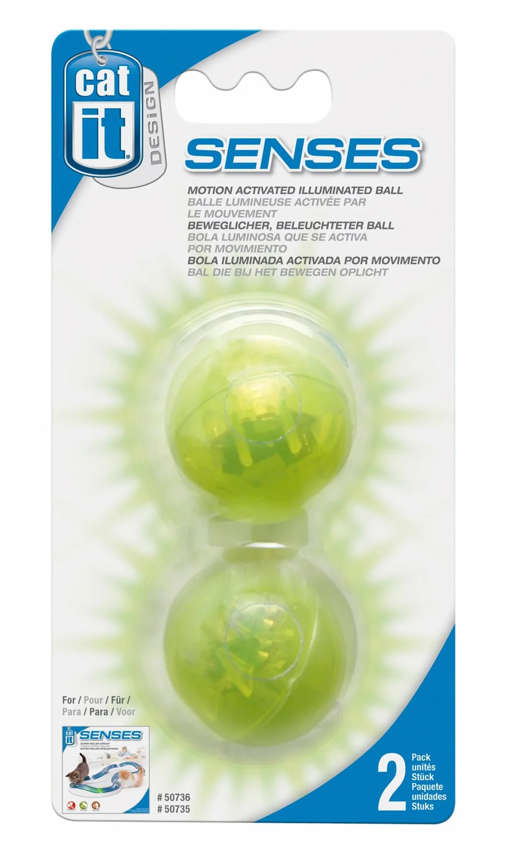 Catit Design Senses podświetlana piłka - 2-pak