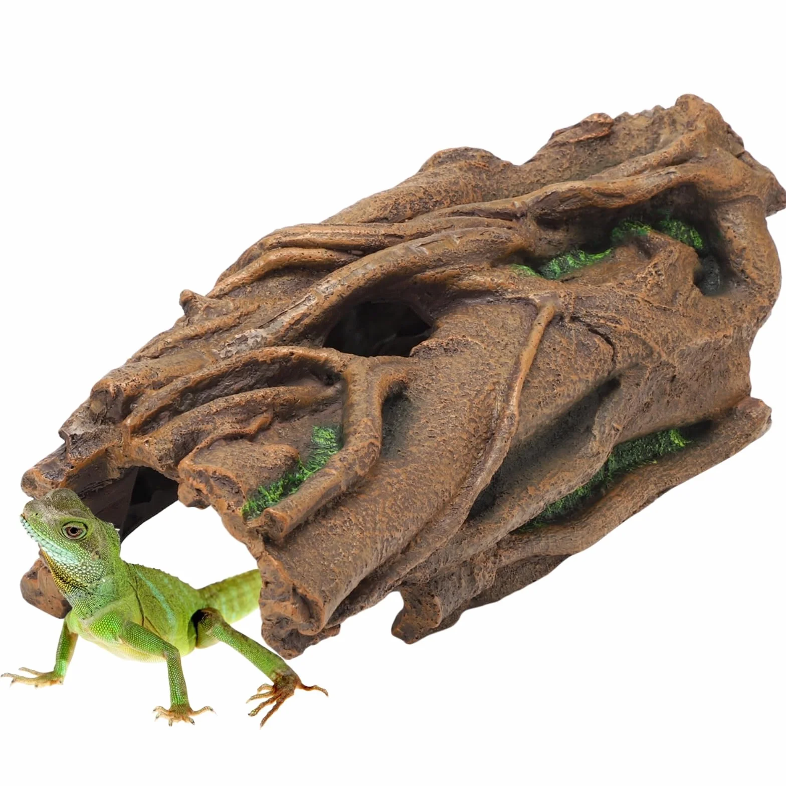 Generisch Jaskinia gadów i platforma słoneczna, 30 x 15 x 10 cm, kryjówka dla węża, jaszczurki, gekonu, dekoracja akwarium z żywicy, ozdoba do terrarium
