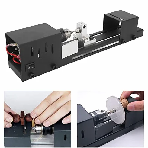Mini maszyna tokarska, regulowana 7 prędkość tokarki do drewna, 8000RPM tokarka do metalu dla koralików, biżuterii, rzemiosła, Zastosowanie brzeszczotu 50mm/1.97in