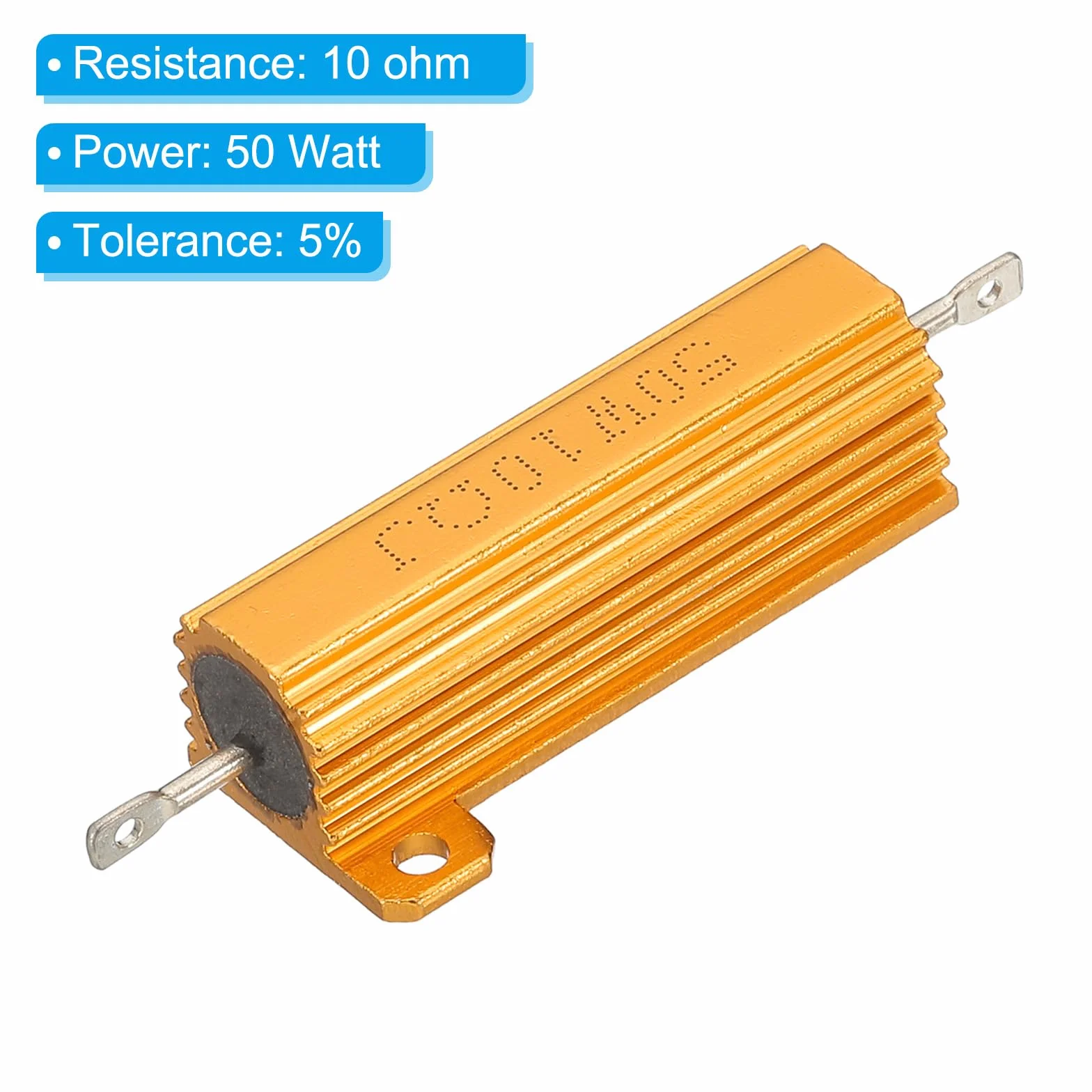 PATIKIL 50W 10 om Opornik aluminiowy, opakowanie 5 sztuk, 5% tolerancja