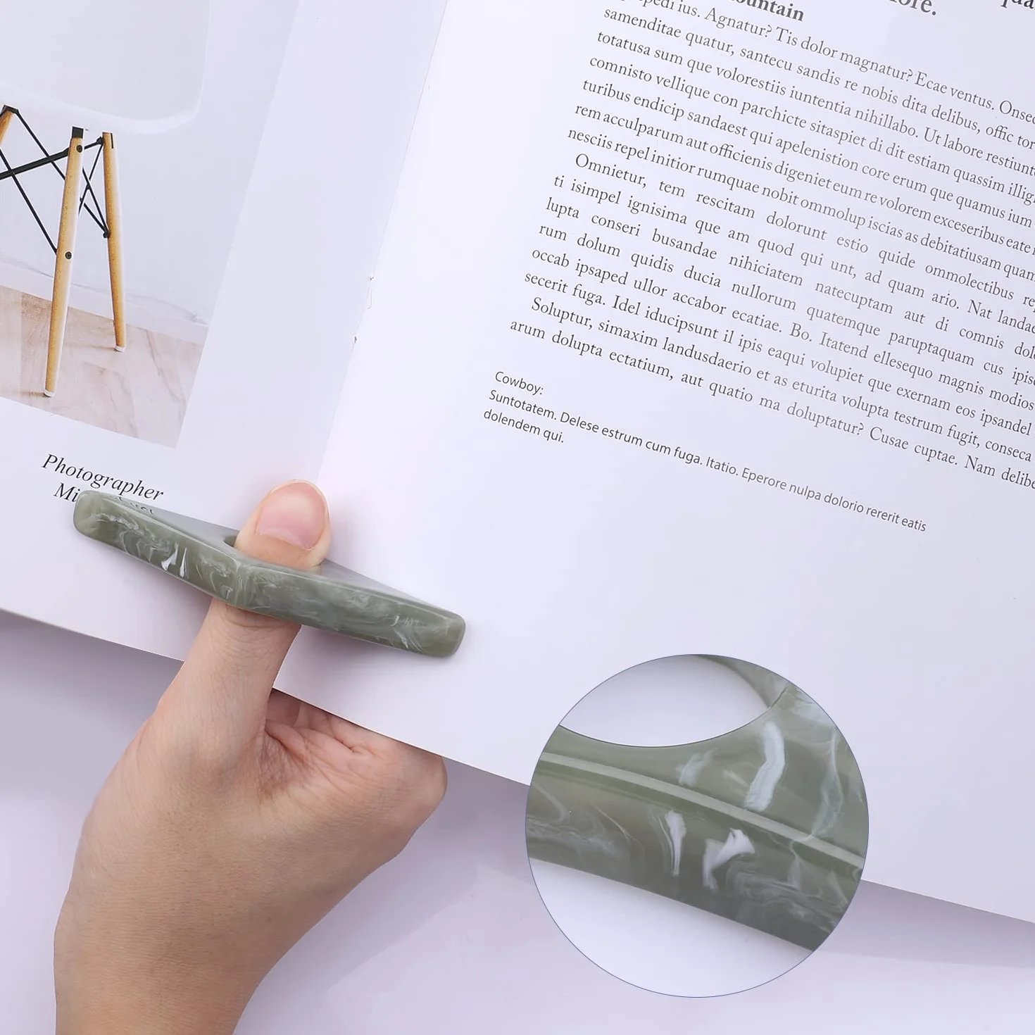2 szt. Uchwyt na Kciuk do Czytania, Thumb Bookmark Holder Uchwyt Strony na Kciuk Akcesoria do Czytania Ksiazek dla Milosników Czytania Ksiazek Studentów Nauczycieli (Niebieski, Zielony)