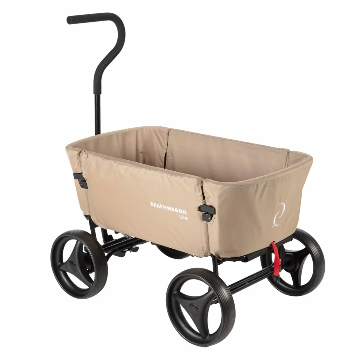 Beach Wagon Wózek składany LITE piaskowo-brązowy – nośność 80 kg – wózek ręczny, wózek plażowy dla dzieci, zwierząt domowych, bagaż, wózek plażowy z nadającym się do prania materiałem, 118 x 65 x 110