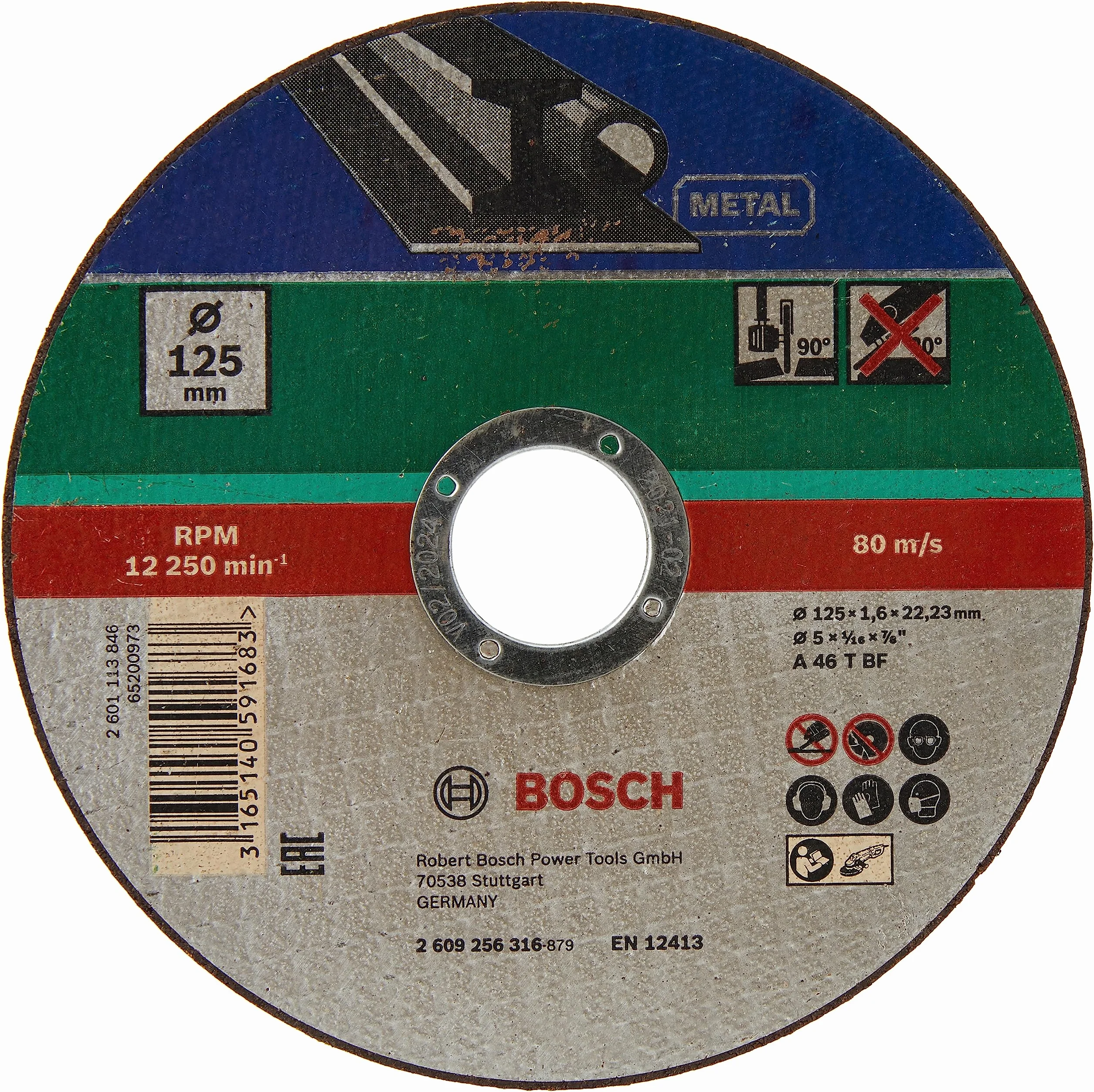 Bosch Accessories Bosch Professional 2609256316 DIY tarcza do cięcia metalu 125 mm ø x 1,6 mm prosta