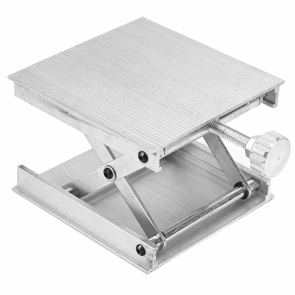 90 * 90mm Lab Lift Plattform Aluminiumlegierung Lab Jack Lift Rack Universal Level