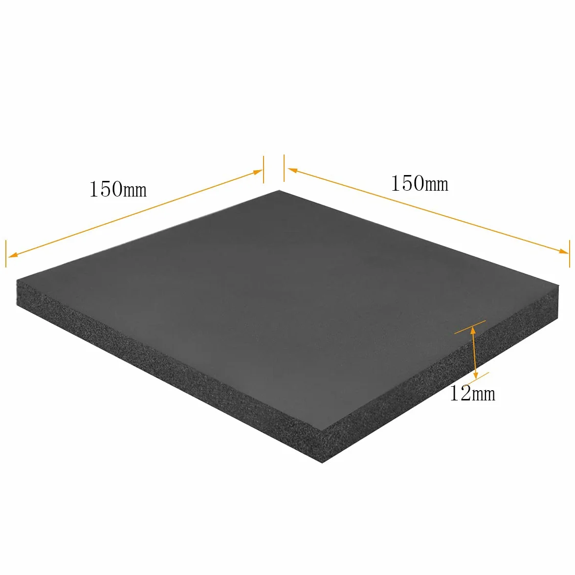 Pianka neoprenowa samoprzylepna 150x150x12 mm antywibracyjna podkładki meblowe czarne