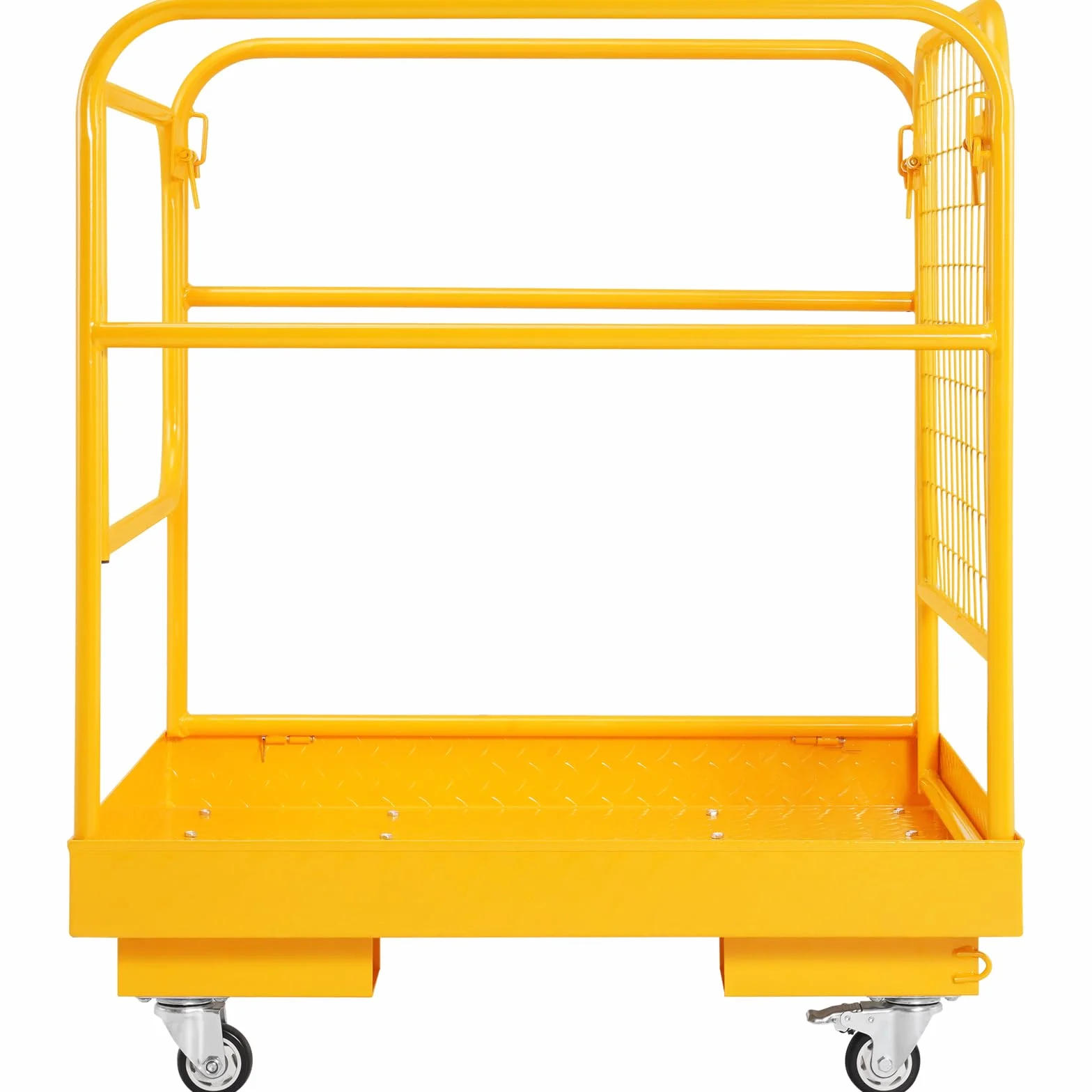 VEVOR klatka bezpieczeństwa dla wózków widłowych obciążenie 544 kg składana platforma robocza 92 x 92 cm 1-2 osoby Koła obrotowe zamykane na otwór drenażowy do pracy w powietrzu