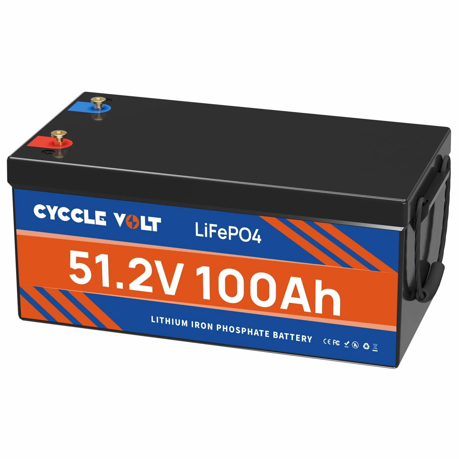 Akumulator LiFePO4 48V 100Ah, CYCCLEVOLT 100A BMS i ogniwa klasy A Akumulator litowy LiFePO4, 15000 cykli i pojemność 5120 Wh, żywotność 10 lat Idealny do systemów solarnych, domów mobilnych, łodzi