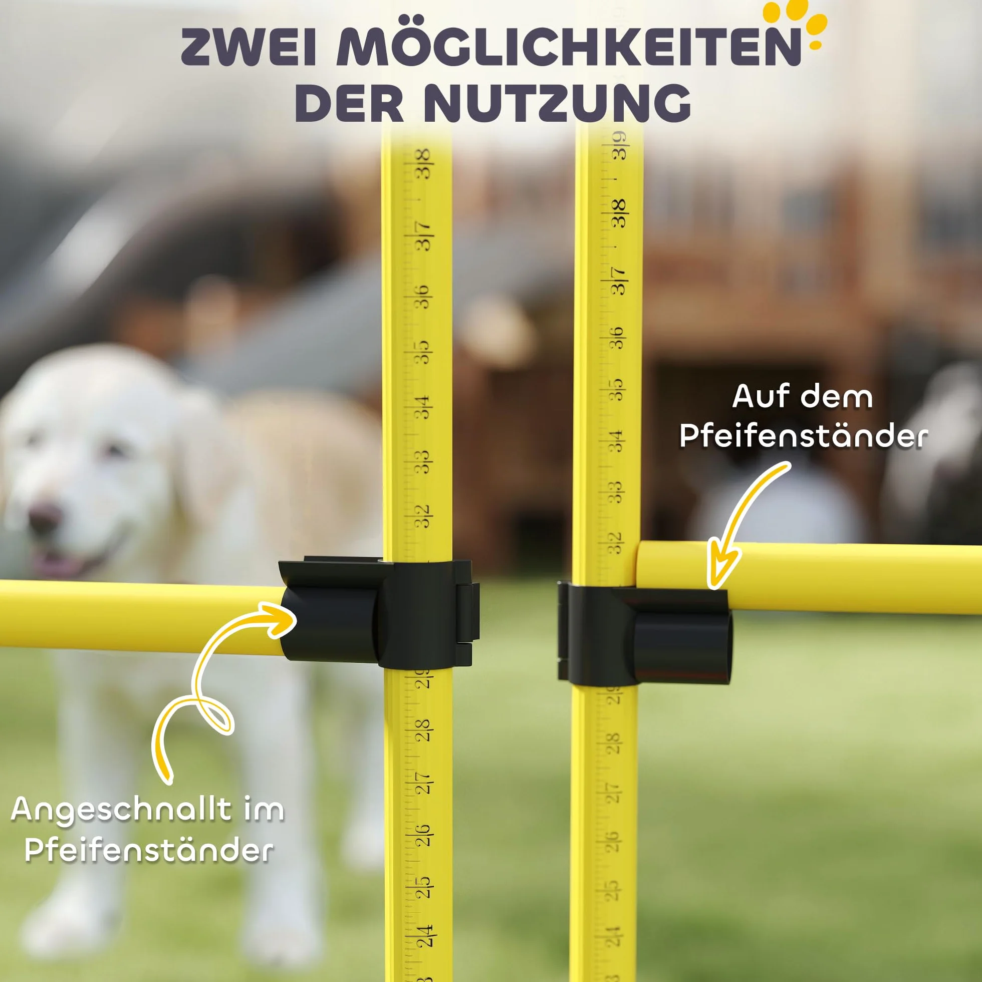 PawHut Agility zestaw dla psów, 5-częściowy, do napełniania, wyposażenie agility do treningu psa, zestaw płotek z regulacją wysokości, torba transportowa, akcesoria treningowe, trening koordynacyjny