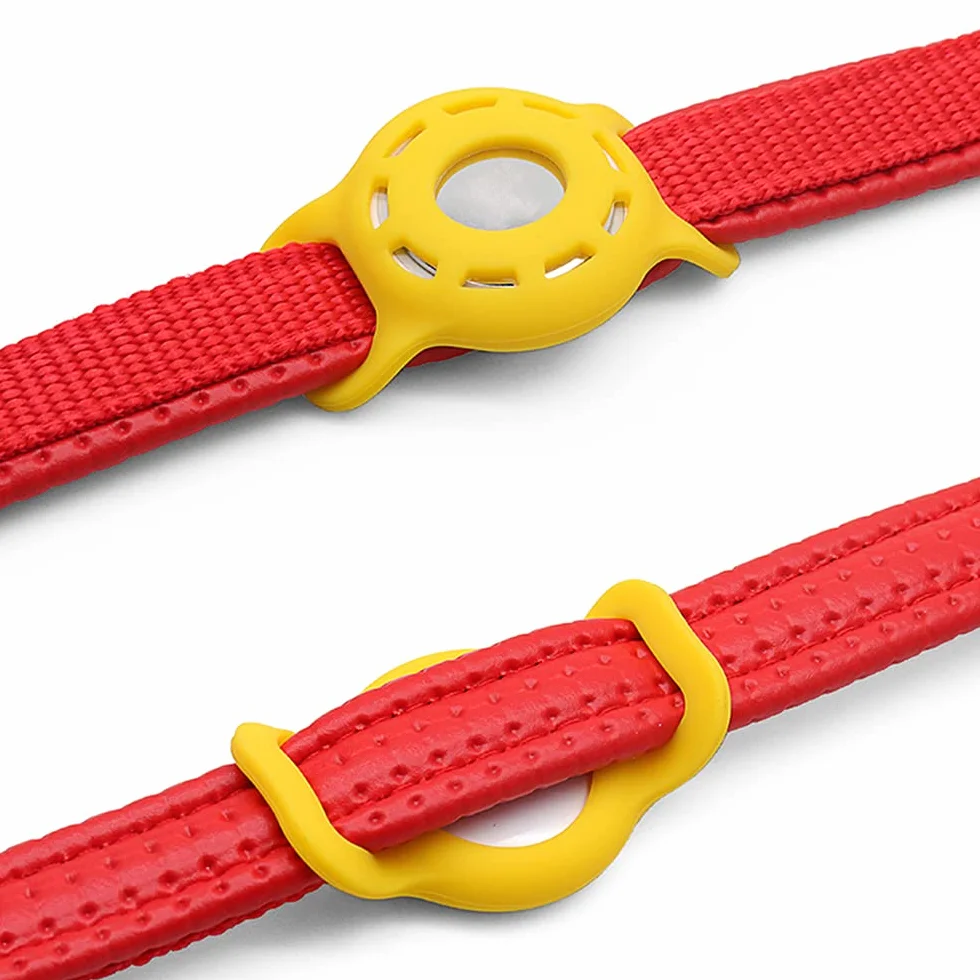 Silikonowe etui na obrożę dla zwierząt kompatybilne z Airtag, regulowane przenośne etui z funkcją wyszukiwania GPS do 2-częściowej obroży dla kota lub psa, 2 sztuki (2 czarne)