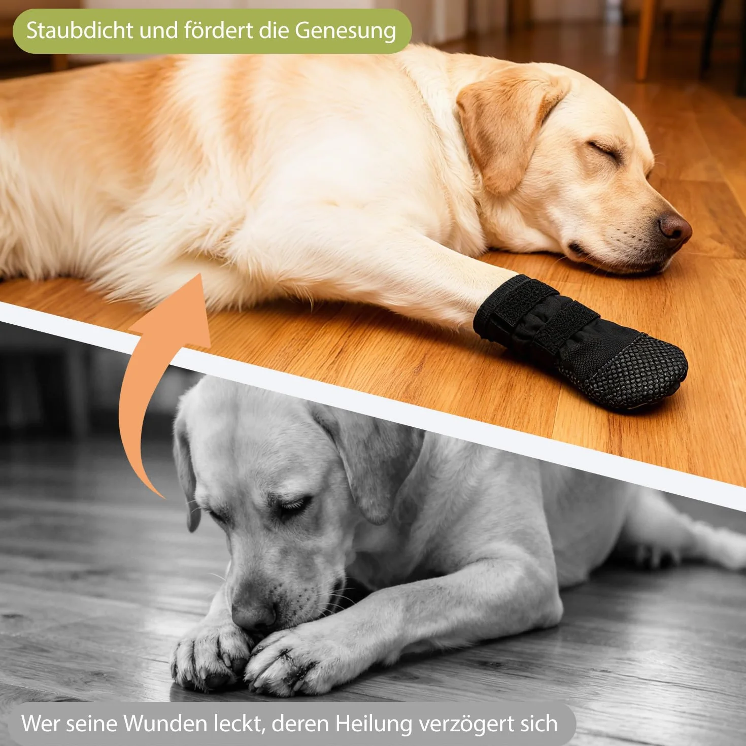 Voarge Buty dla psa, ochrona łap na zewnątrz, buty dla psa do regeneracji, ochrona łap psa, do regeneracji po urazie zwierzęcia domowego (L)
