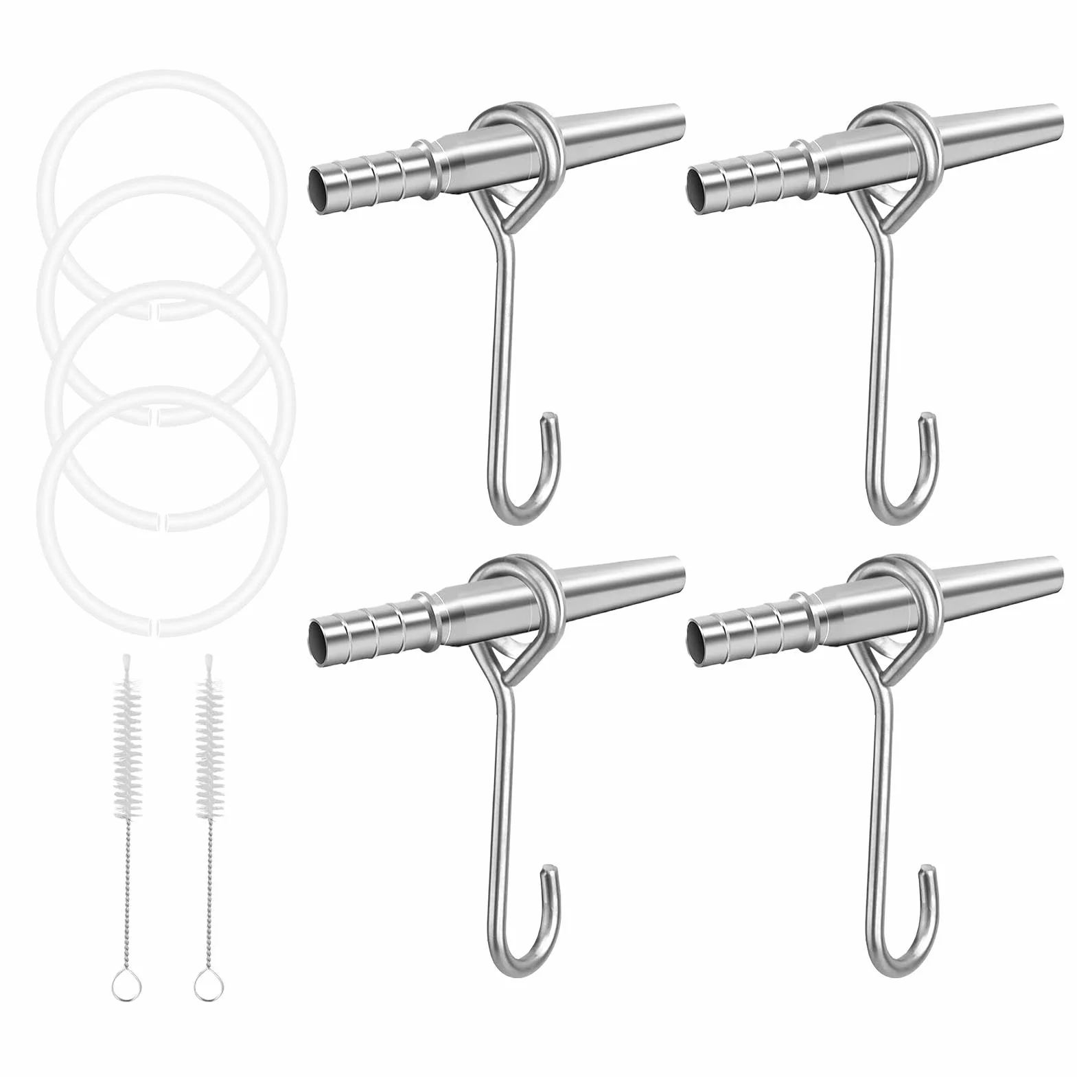 Sap Tapping Kit 4 Set Portable Trunk Faucet 100cm Stainless Steel Tapping Spouts Maple Trees Tap Spiles Tree Sap Collection Drill Bits Cleaning Brushes