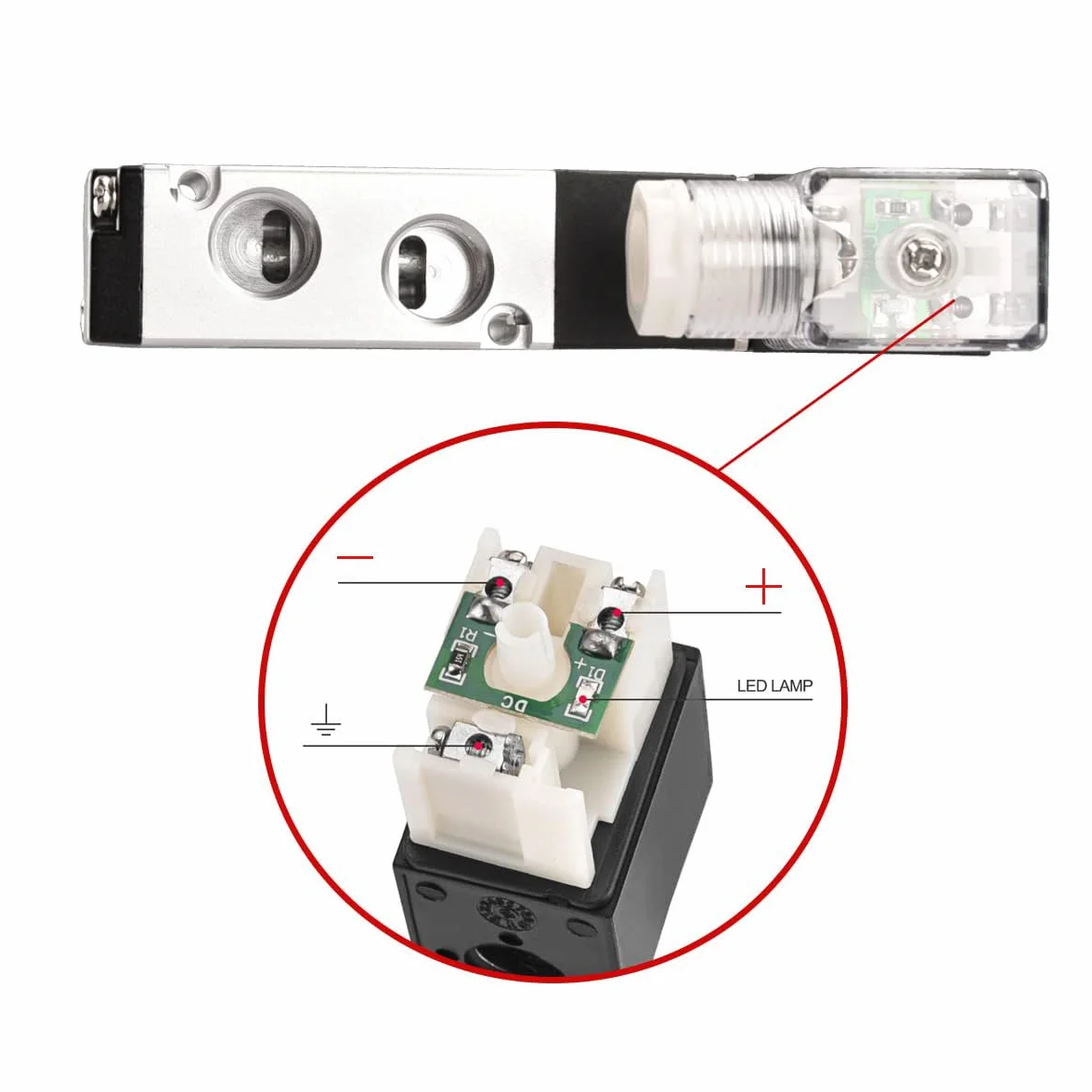 Heschen Elektryczny zawór elektromagnetyczny 4V210-08 24VDC PT1/4 5-drożny 2-pozycyjny