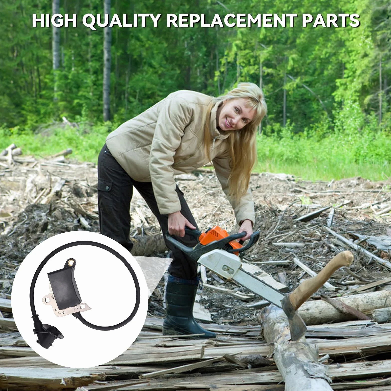 Cewka Zapłonowa, Wymiana Modułu Zapłonowego, Wymiana Części Cewki Zapłonowej 4223 400 1300, Pasuje Do Piły Ogrodowej STIHL TS400 TS460, Doskonałe Akcesoria Do Narzędzi Ogrodniczych