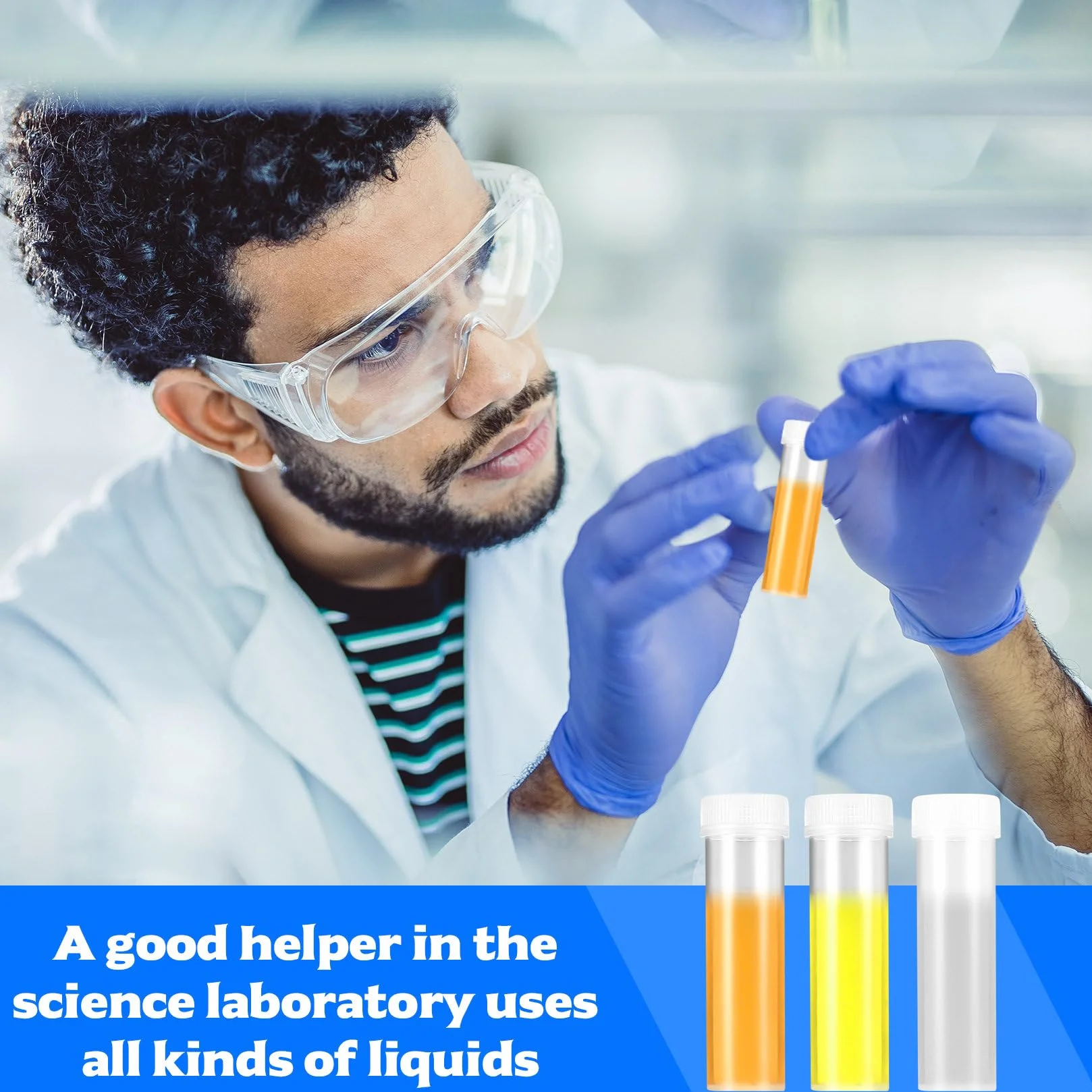 60 Szt Probówki 7ml, Przezroczyste Probówki Laboratoryjne, Plastikowe Probówki, Fiolki z Nakrętką, Próbówki z Tworzywa Sztucznego do Eksperymentów Laboratoryjnych