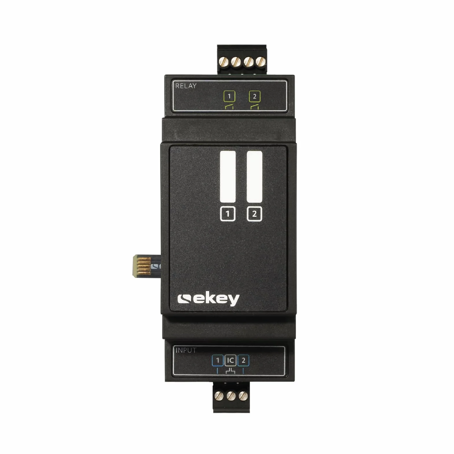 EKEY 203210 Moduł rozszerzeń do urządzeń sterujących OMOD ekey 2 przekaźniki/wejścia, do rozbudowy przekaźników i wejść urządzenia sterującego OMOD, 0,8 W, 12-24 V, czarny