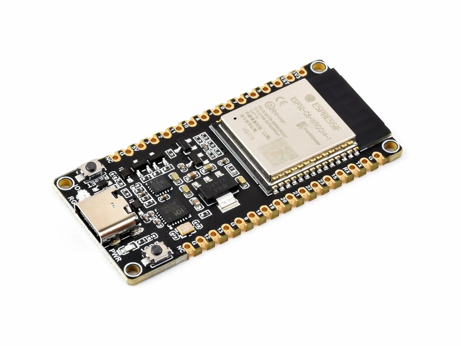 Waveshare ESP32-C6 Microcontroller, WiFi 6 Development Board, 160MHz Processor, ESP32-C6-WROOM-1-NX Module