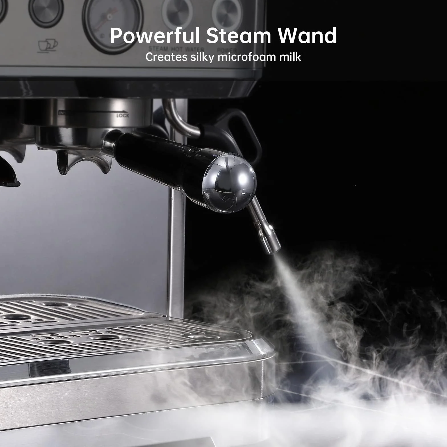 Towallmark Ekspres do espresso z młynkiem, 15 bar, PID, pojemnik na ziarna 250 g, dysza parowa 360°